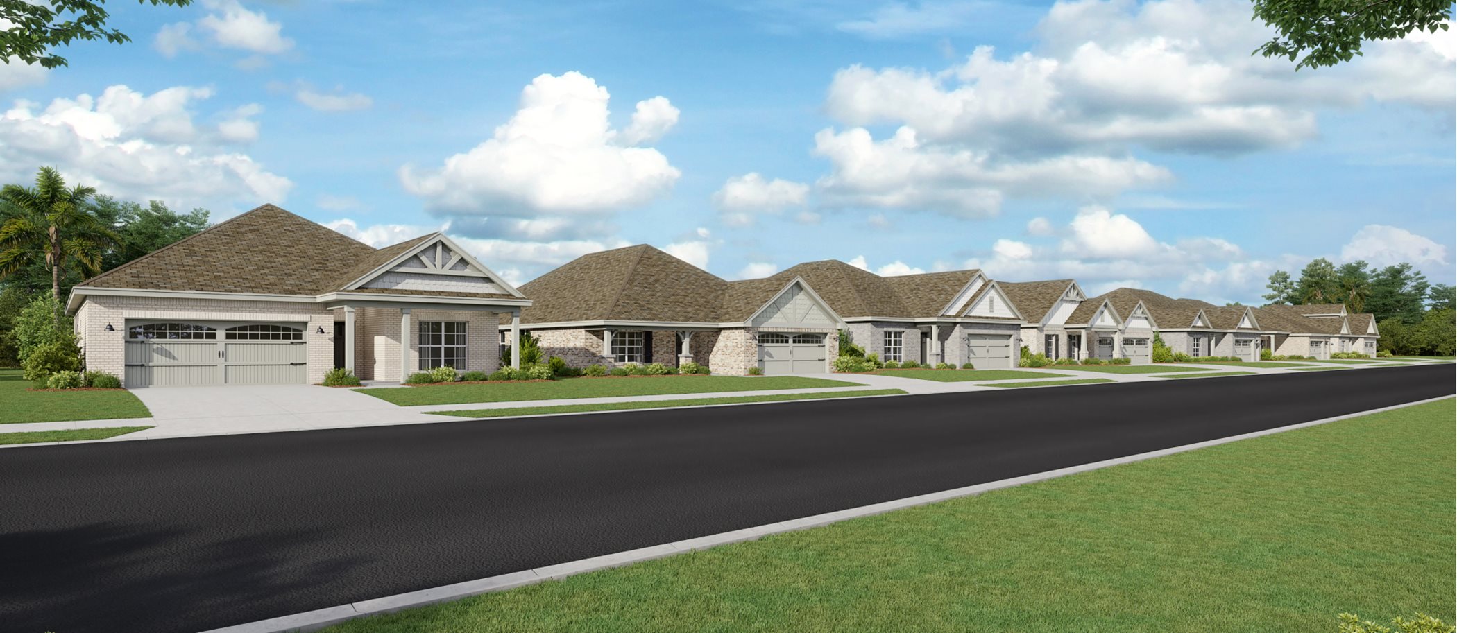 Street view of Ranchers collection homes