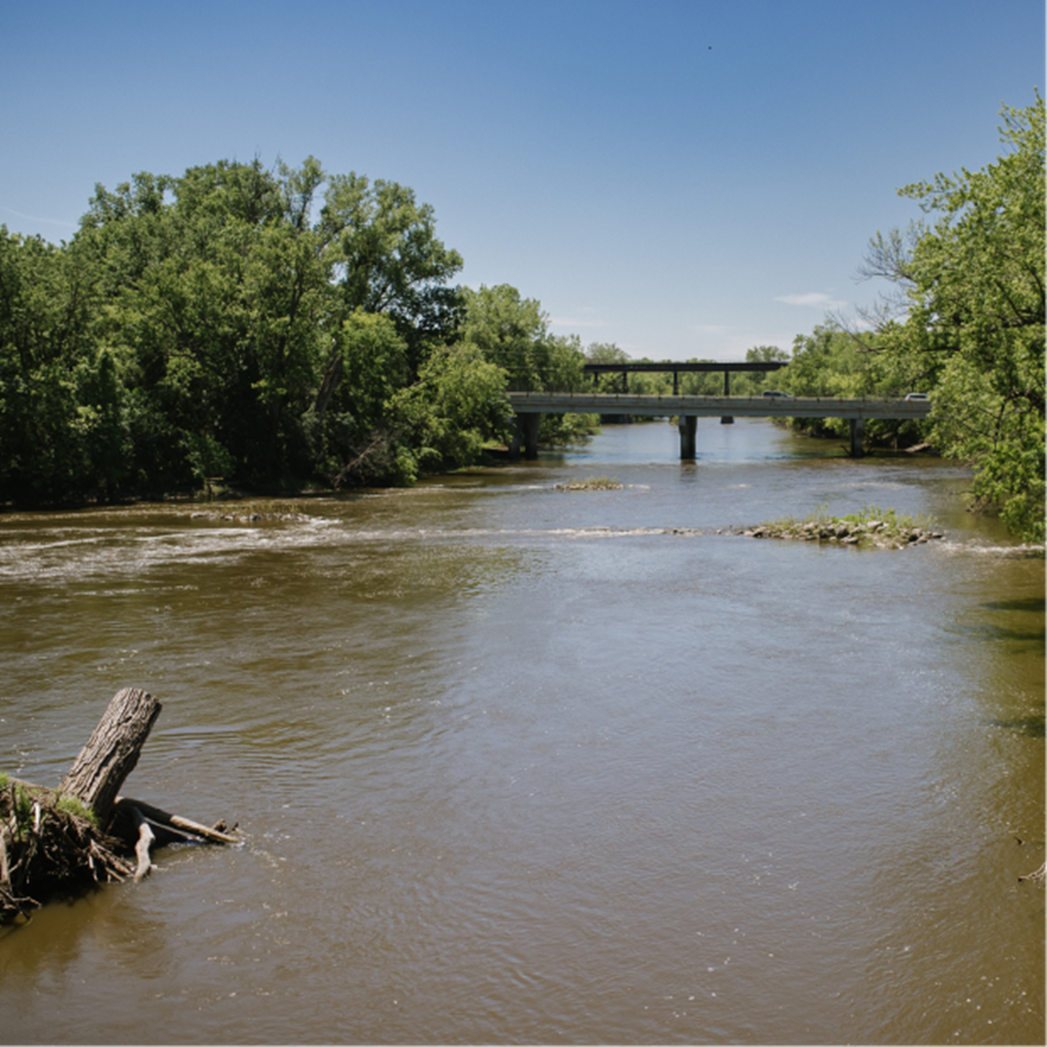 Crow River with bridge