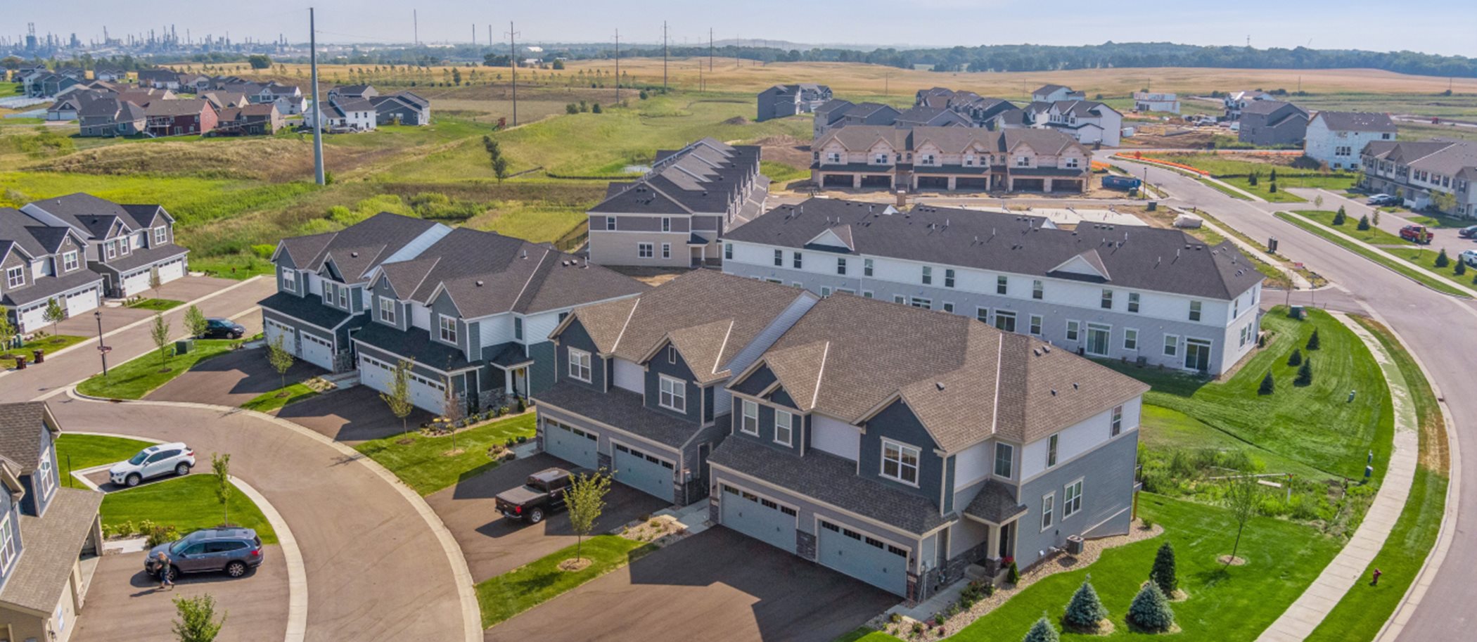 Aerial view of Liberty Collection at Highlands of Falmoor Glen