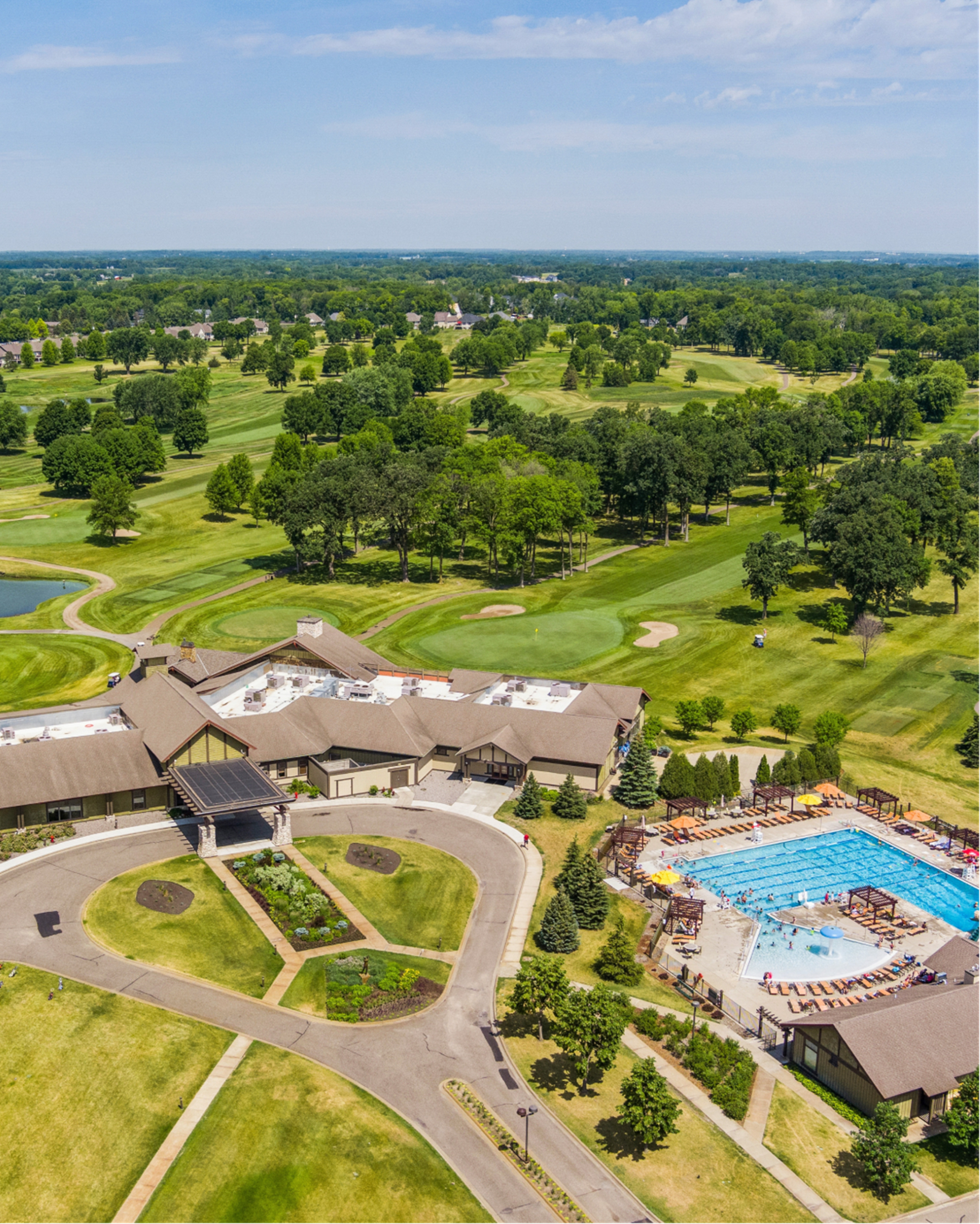 Golf and country club aerial