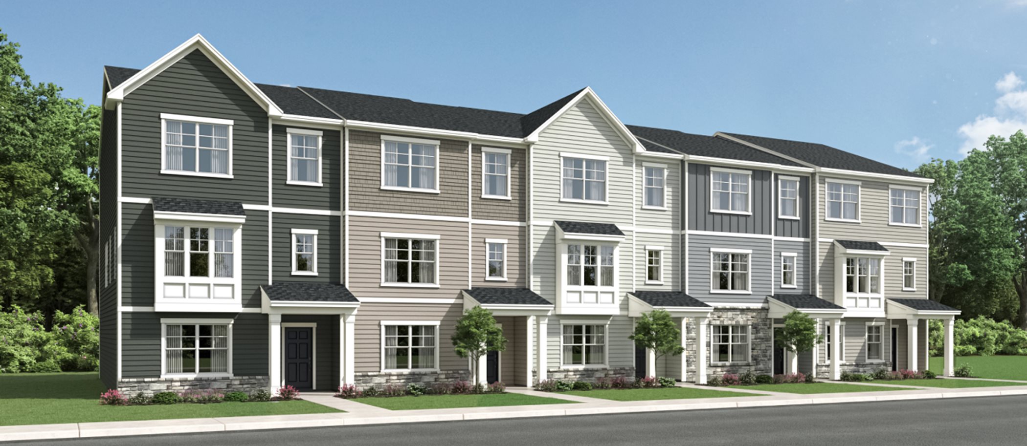 Streetscape at Frazier Collection at Brier Creek