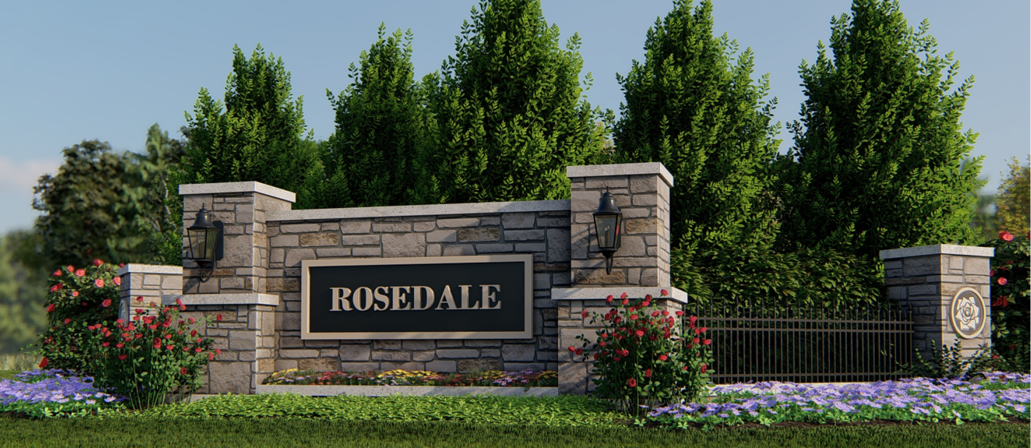 Rosedale community entrance monument