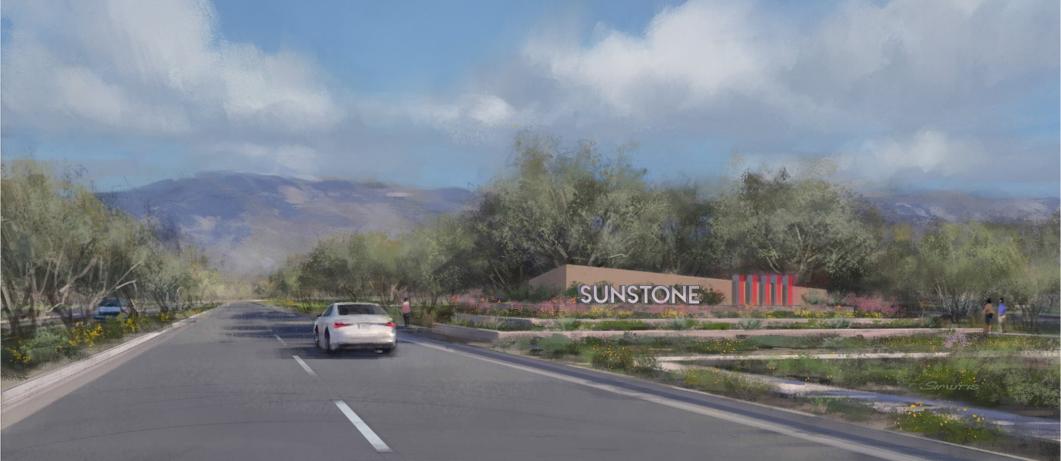 Sunstone welcome sign 
