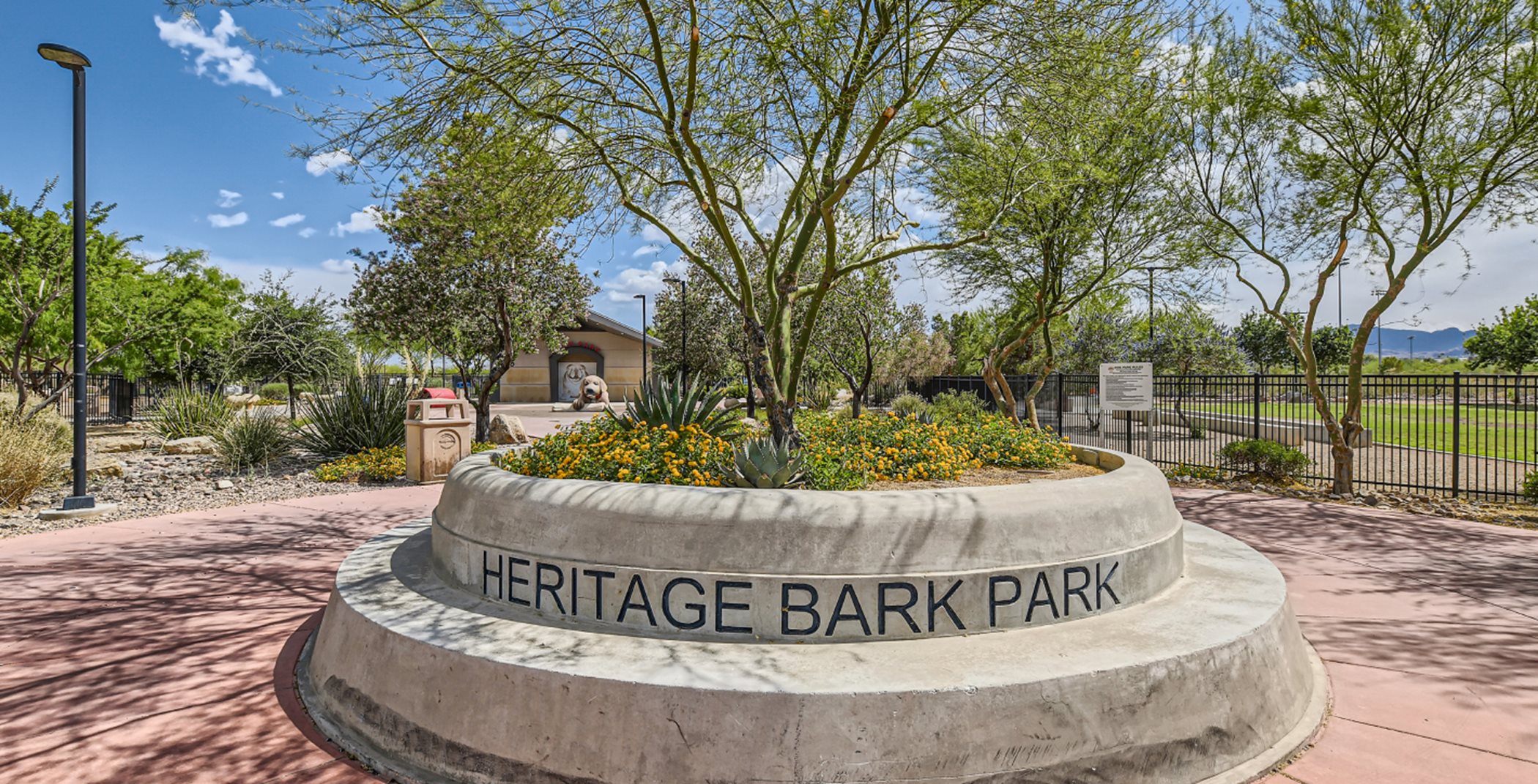 Heritage Bark Park circular bench/planter