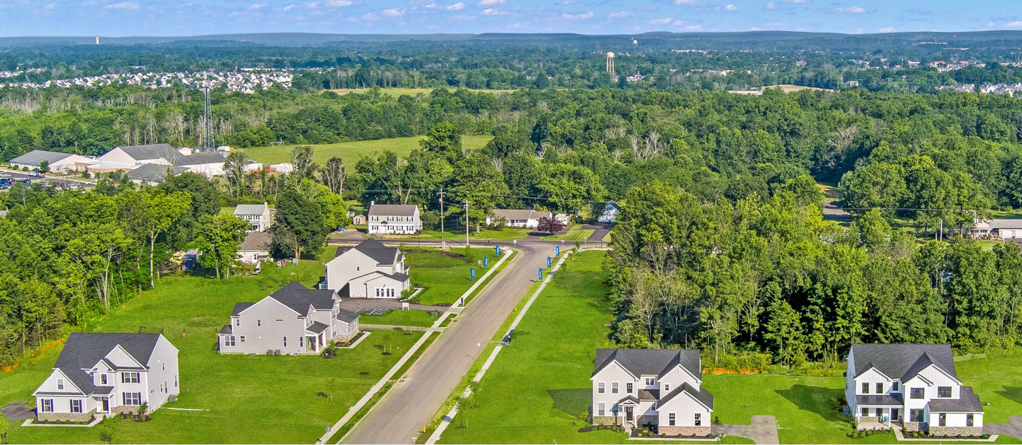 Aerial view of Reserve at Woodside Creek Homes