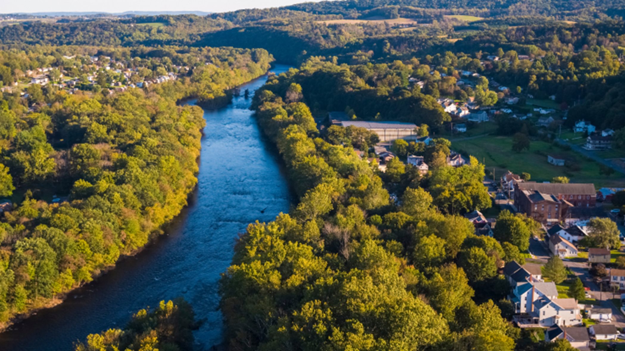 Lehigh River Valley aerial view