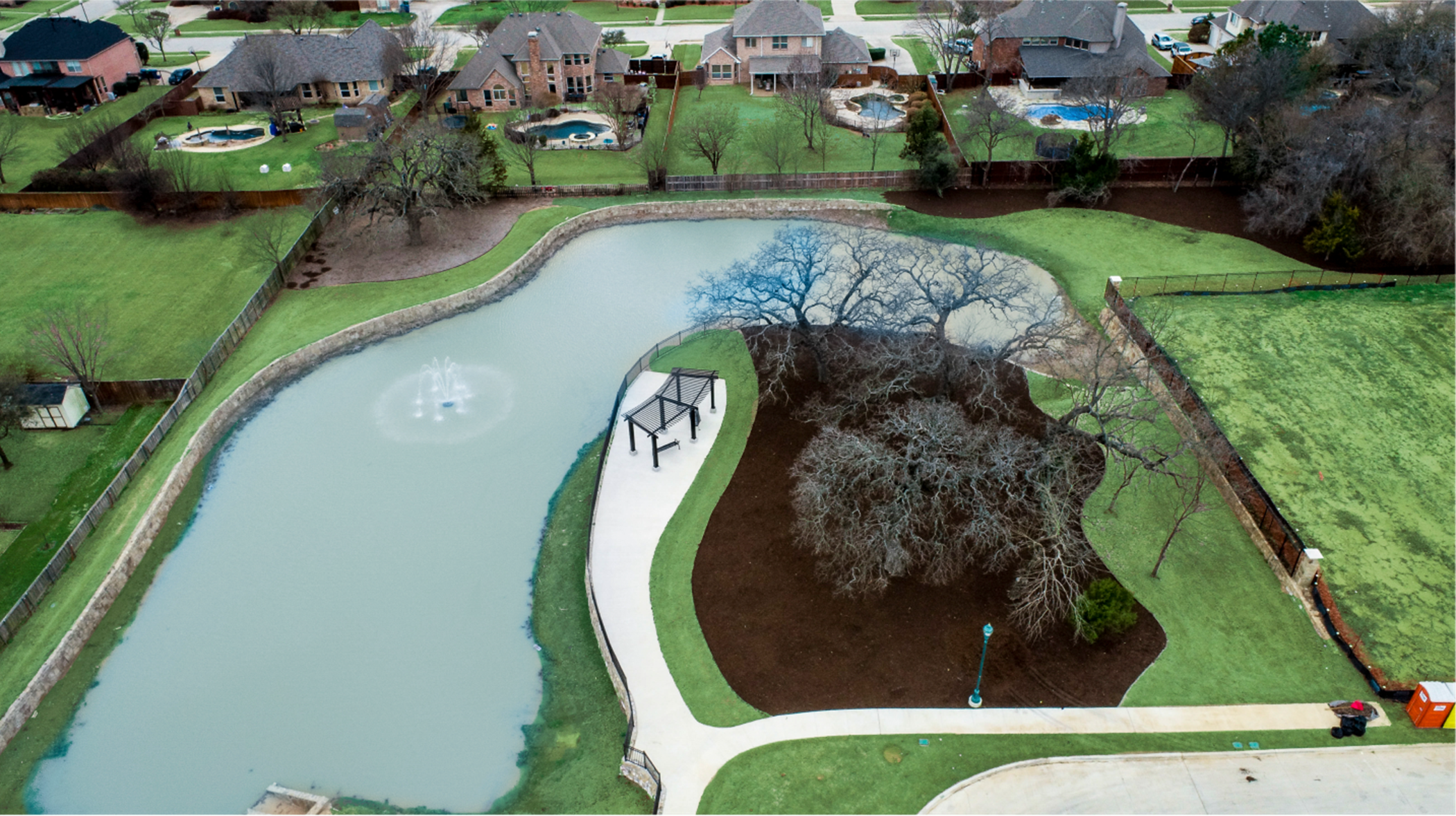 Bradford Park pond aerial
