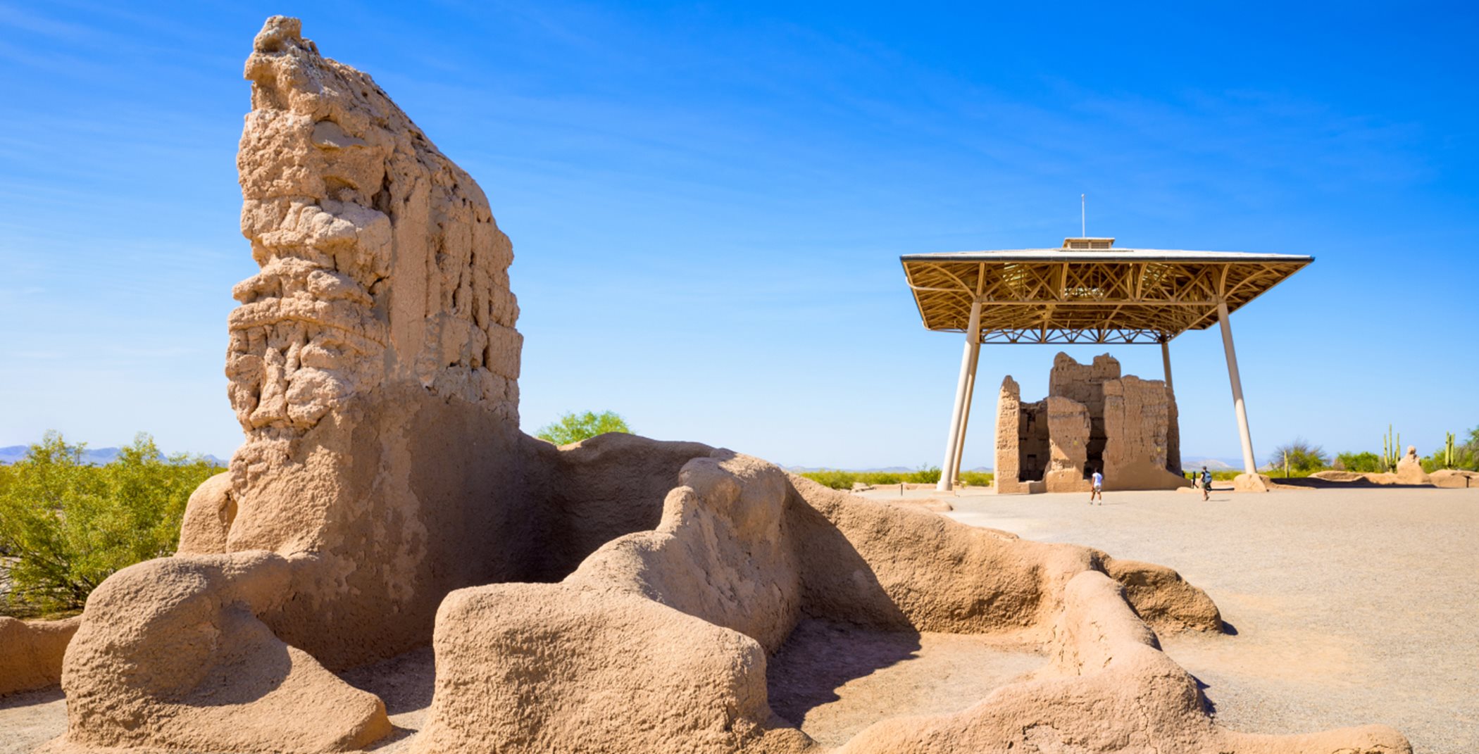 Rock structures at the  Casa Grande Ruins National Monument