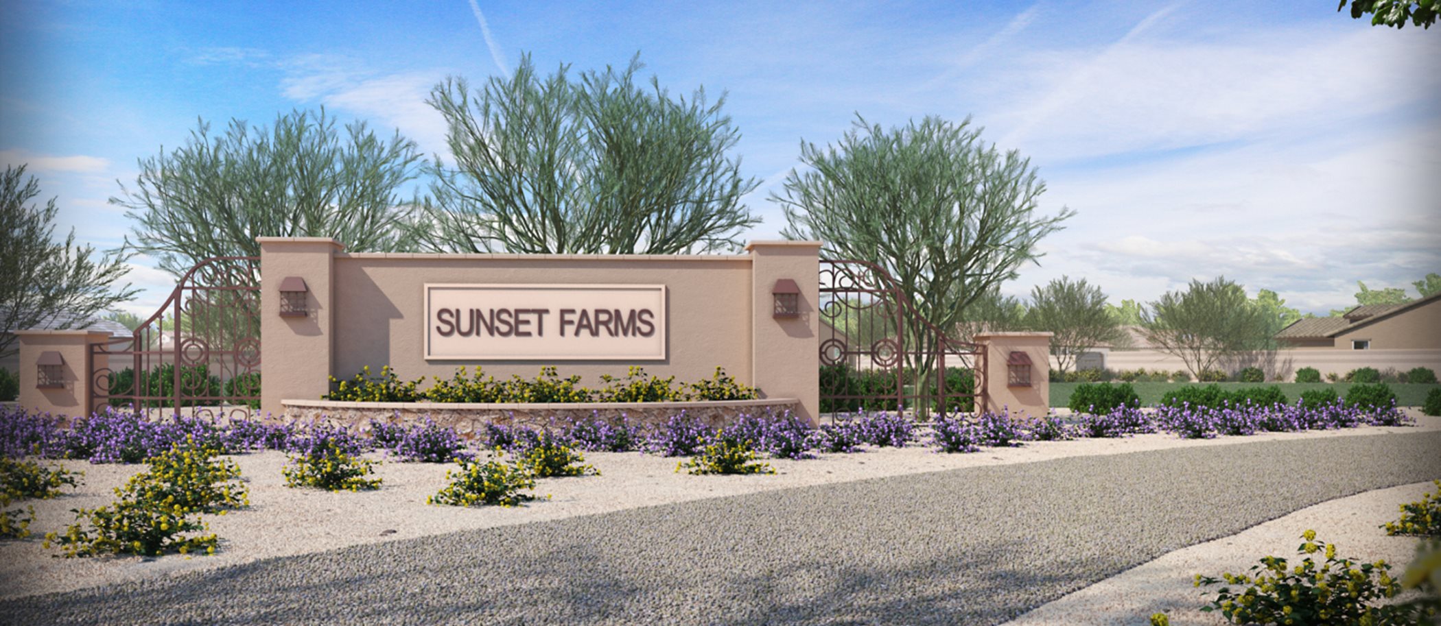 sunset farms welcome sign