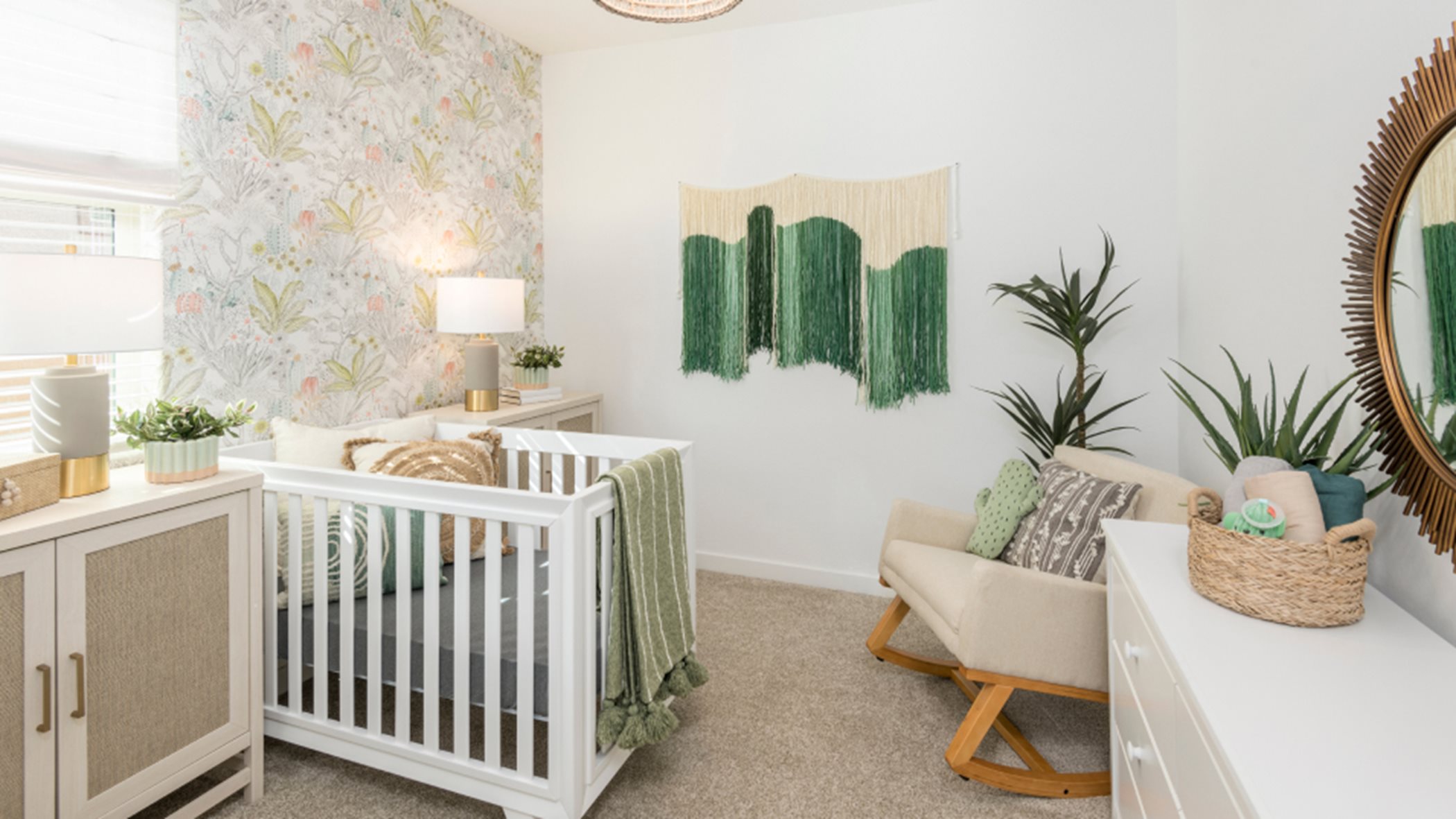 Bedroom furnished as a nursery
