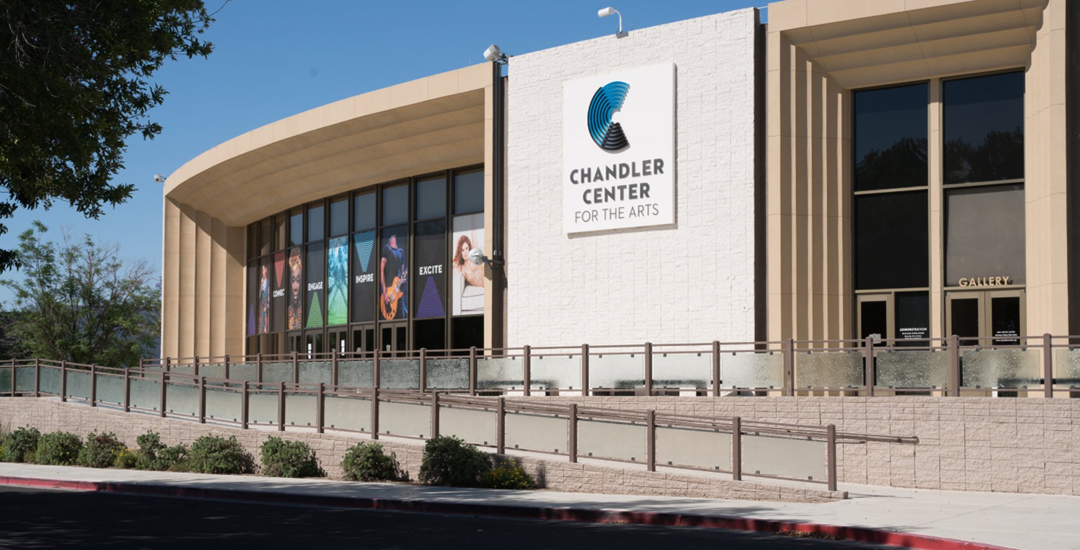 Exterior entrance for the Chandler Center for the Arts