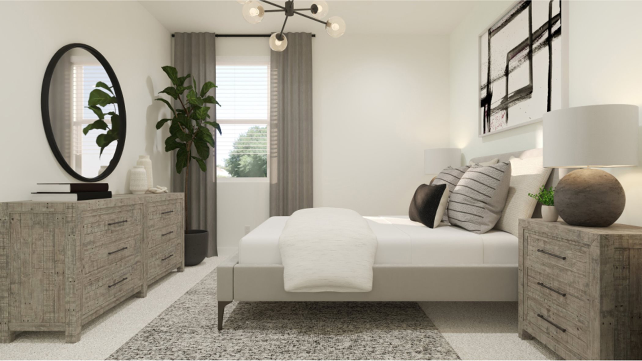Bedroom styled as a guest room