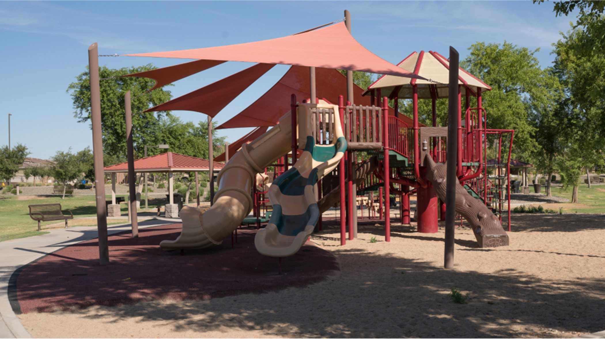 Asante community playground, equipped with slides, swings