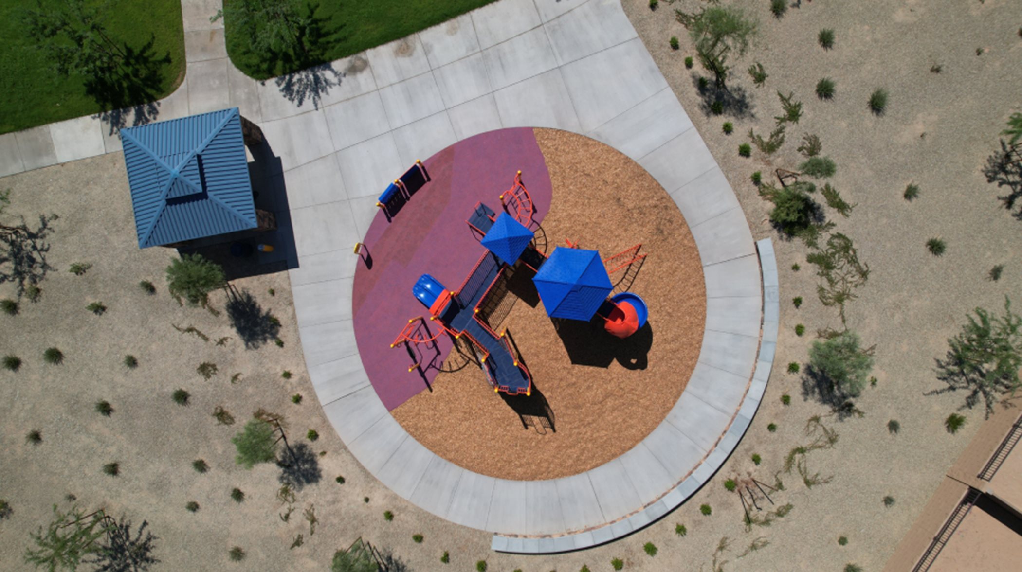 Aerial view of playground