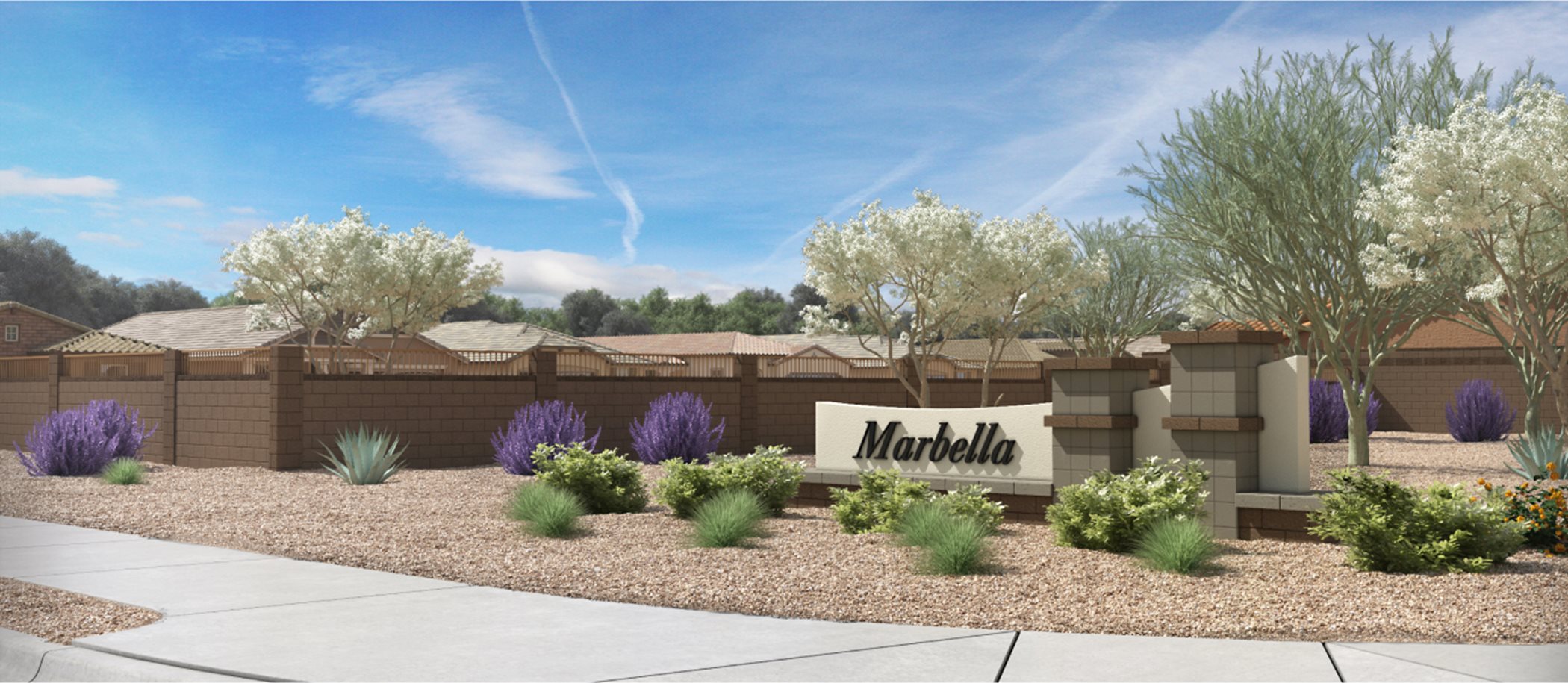 Marbella Ranch welcome monument in daylight