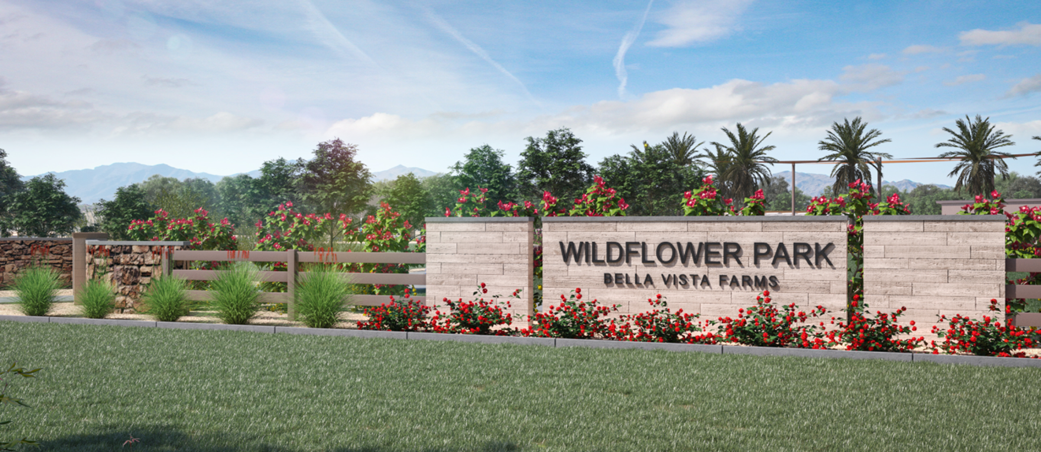 Wildlflower Park monument in Bella Vista Farms