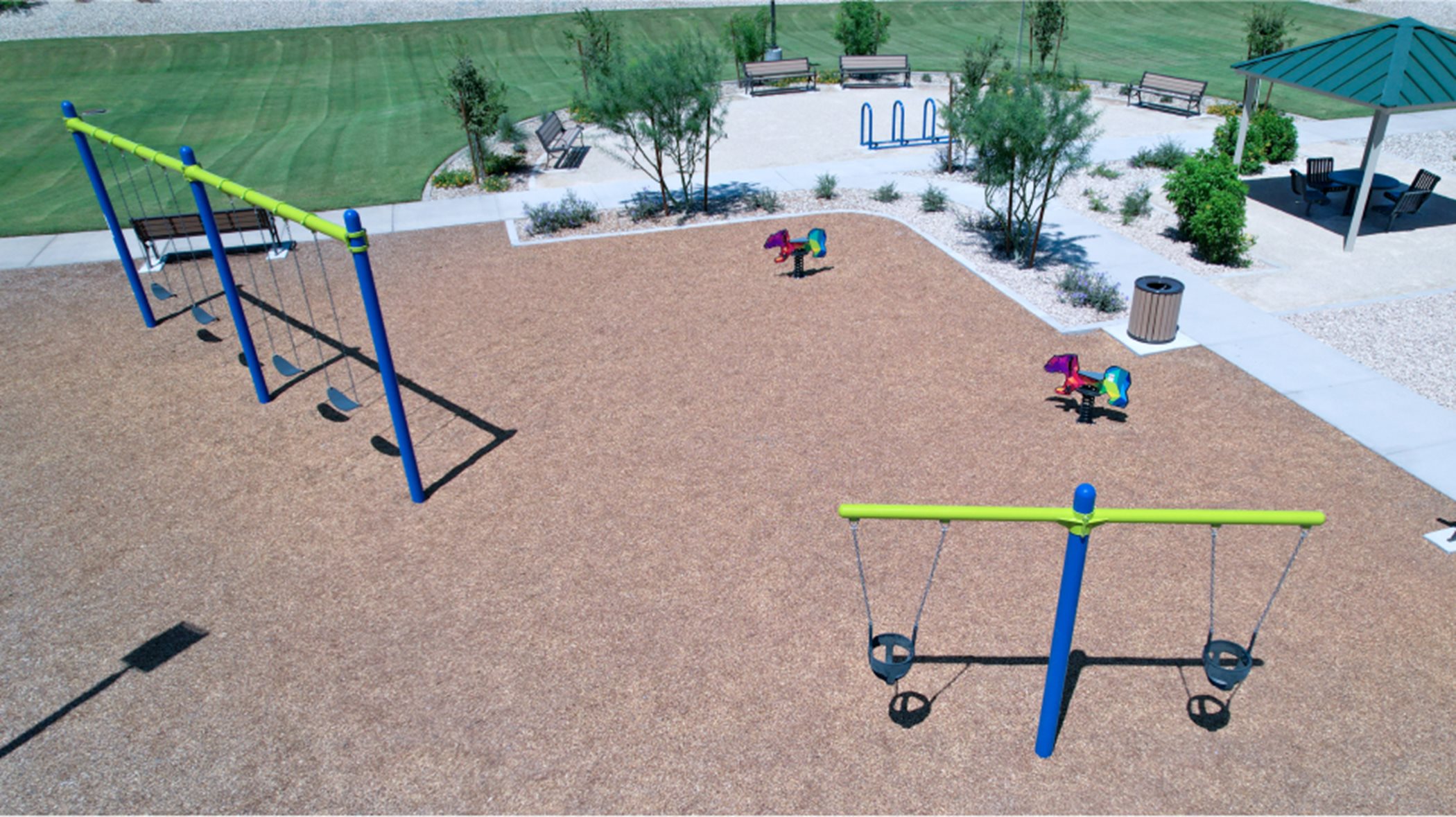 Aerial view of the playground