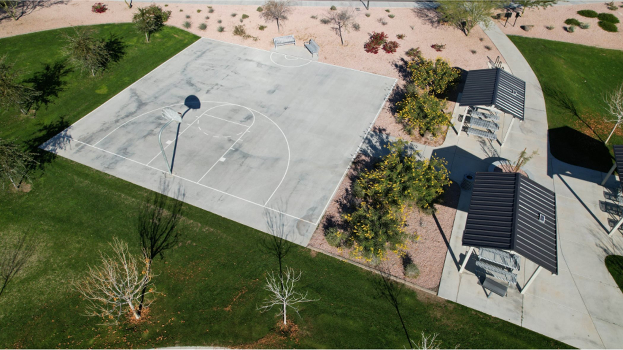 Basketball court aerial