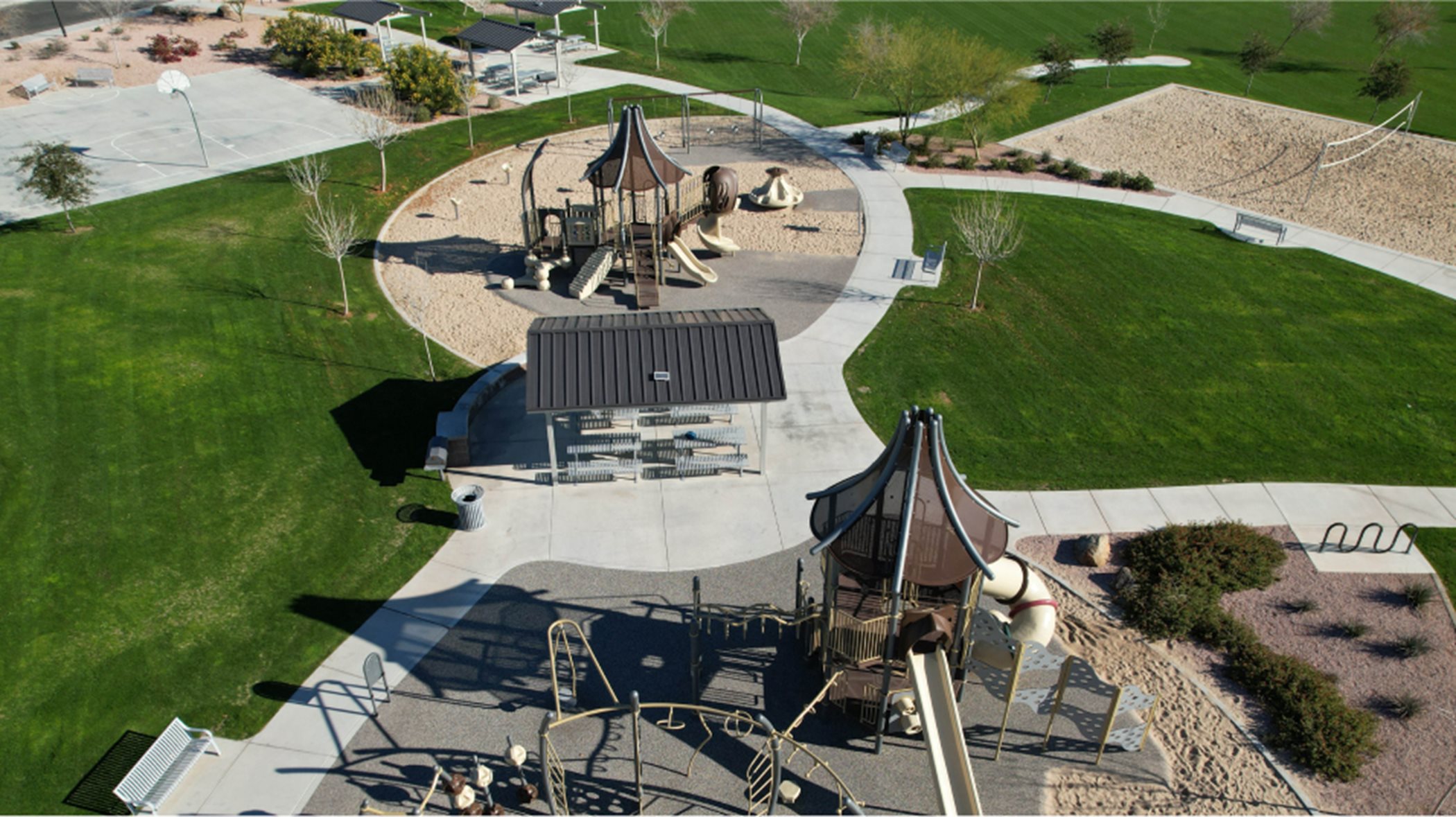 Playground at the park from a different angle