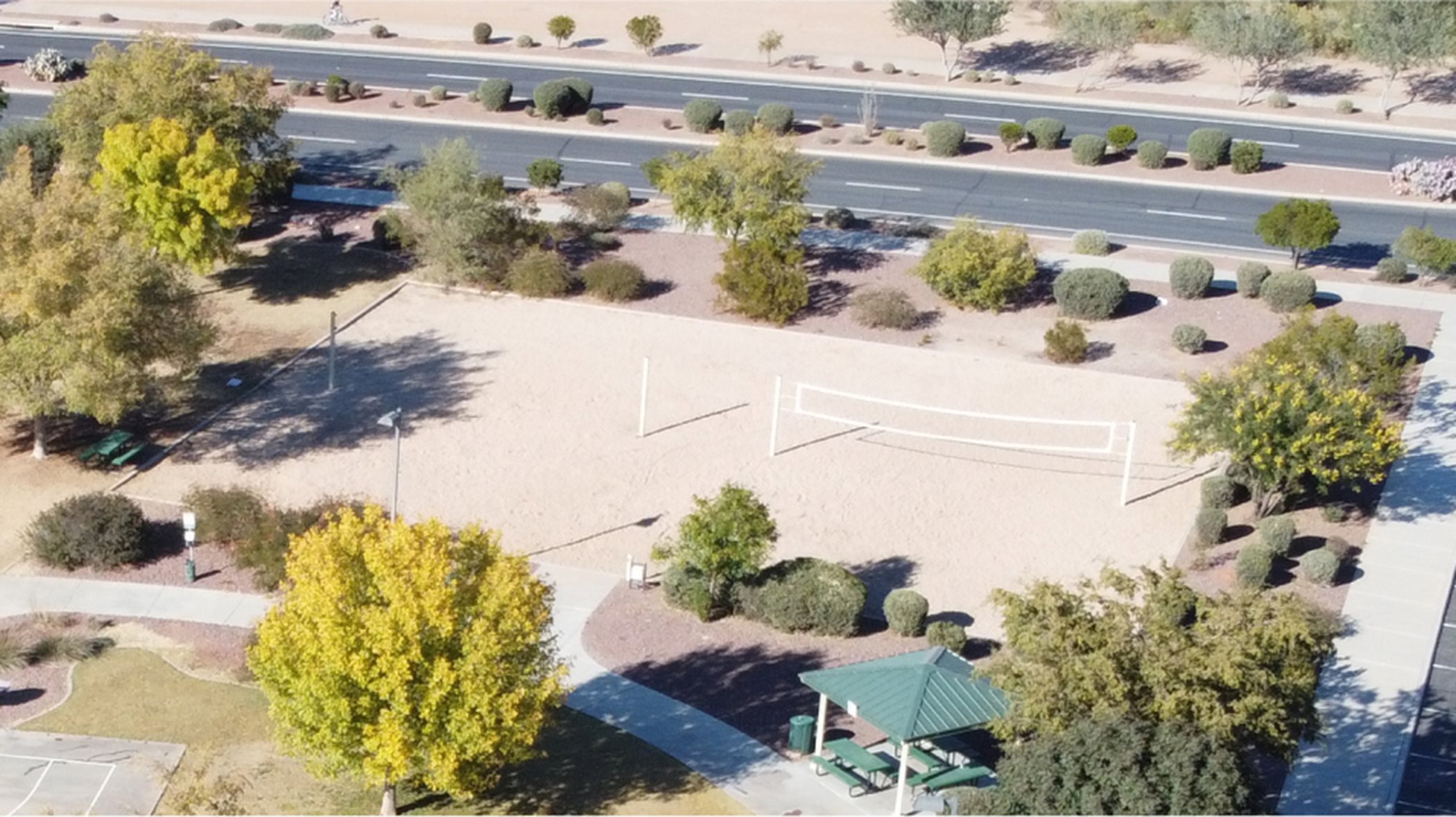 Amenity aerial view volleyball court