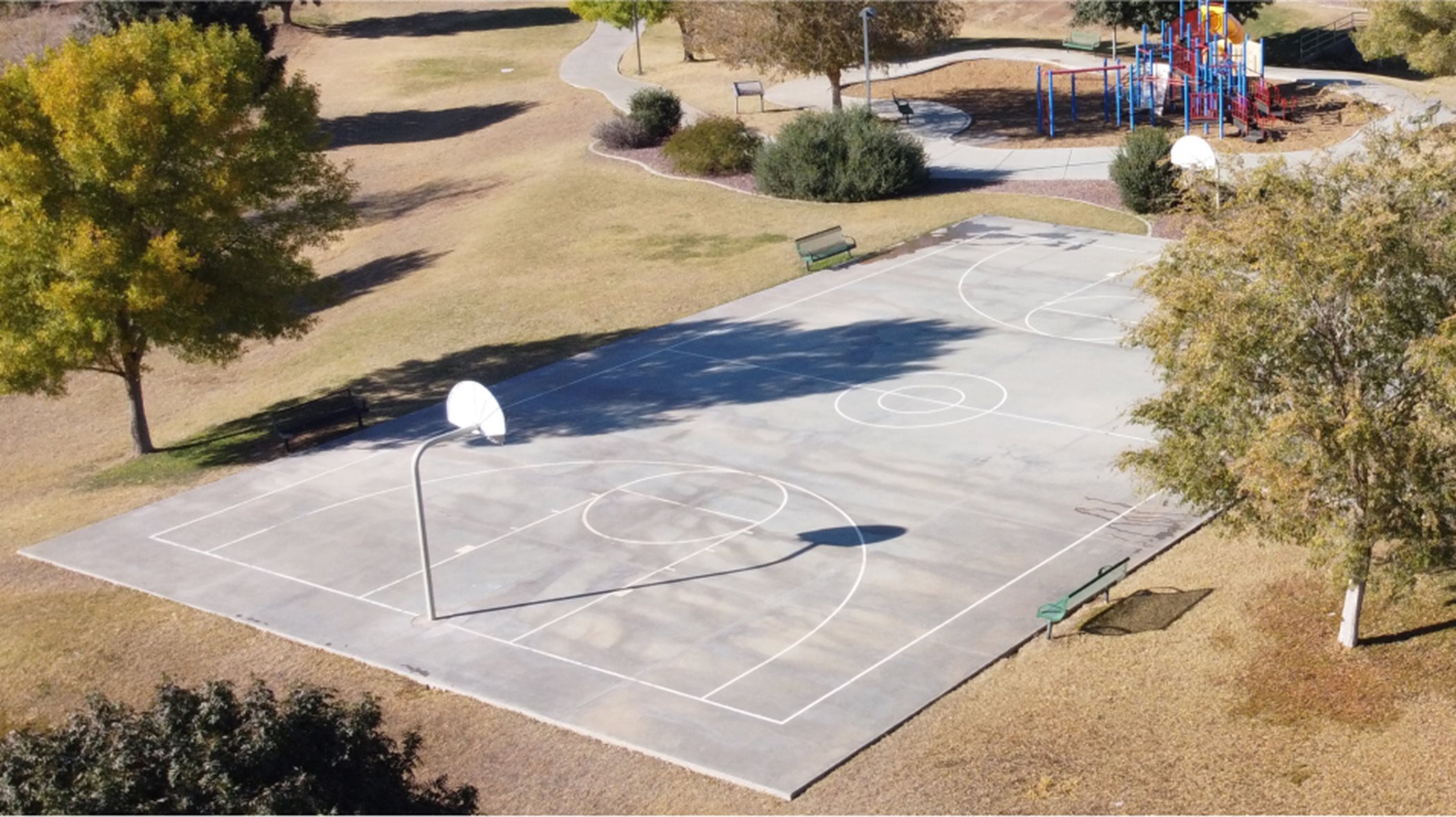 Amenity aerial view basketball court