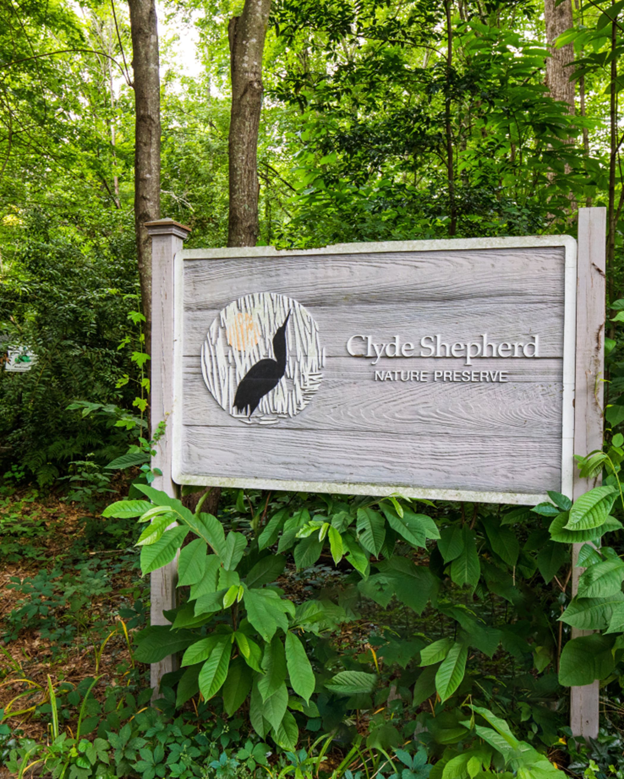 Clyde Shepherd Nature Preserve sign