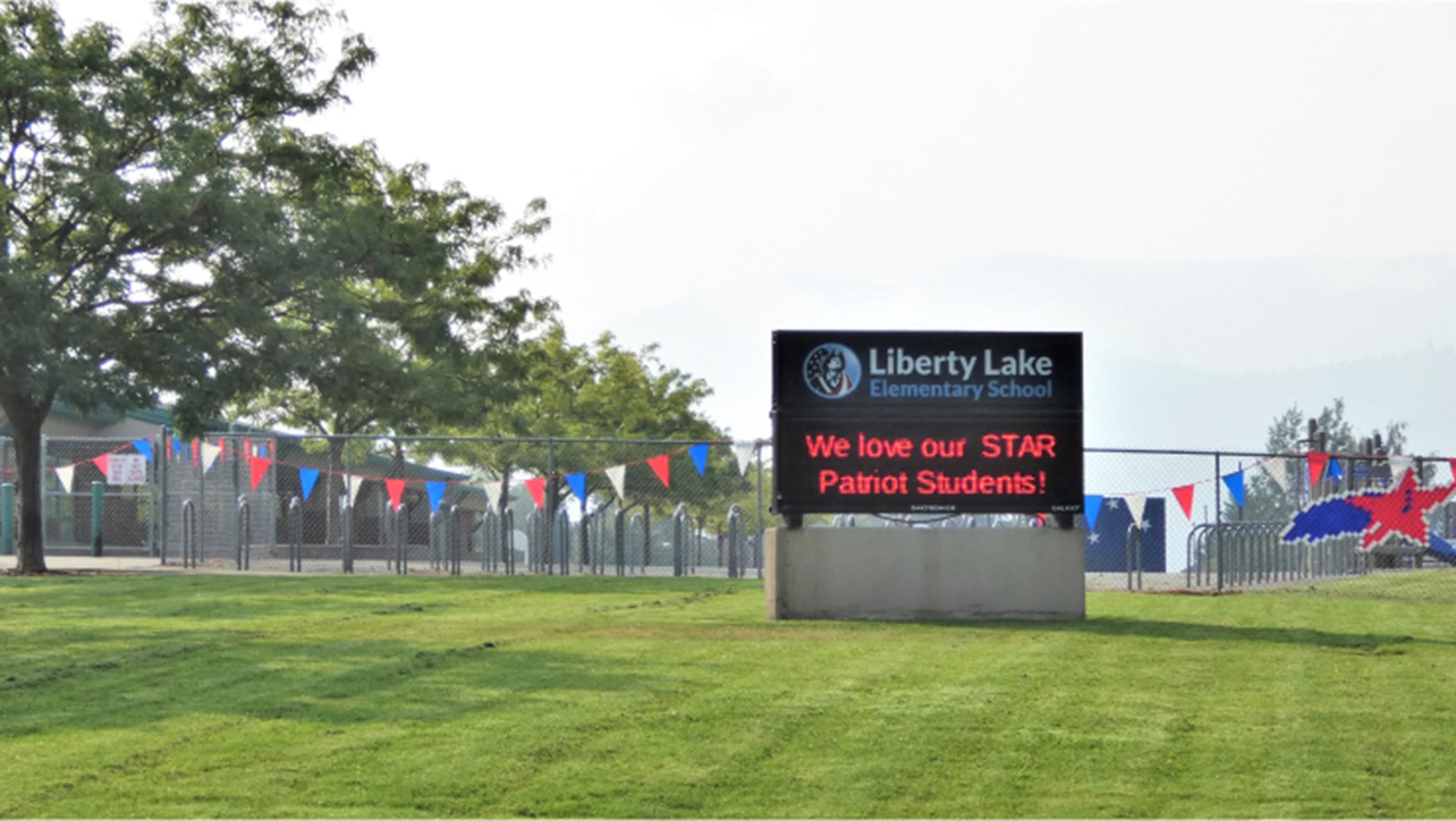 Liberty Lake Elementary School entry sign