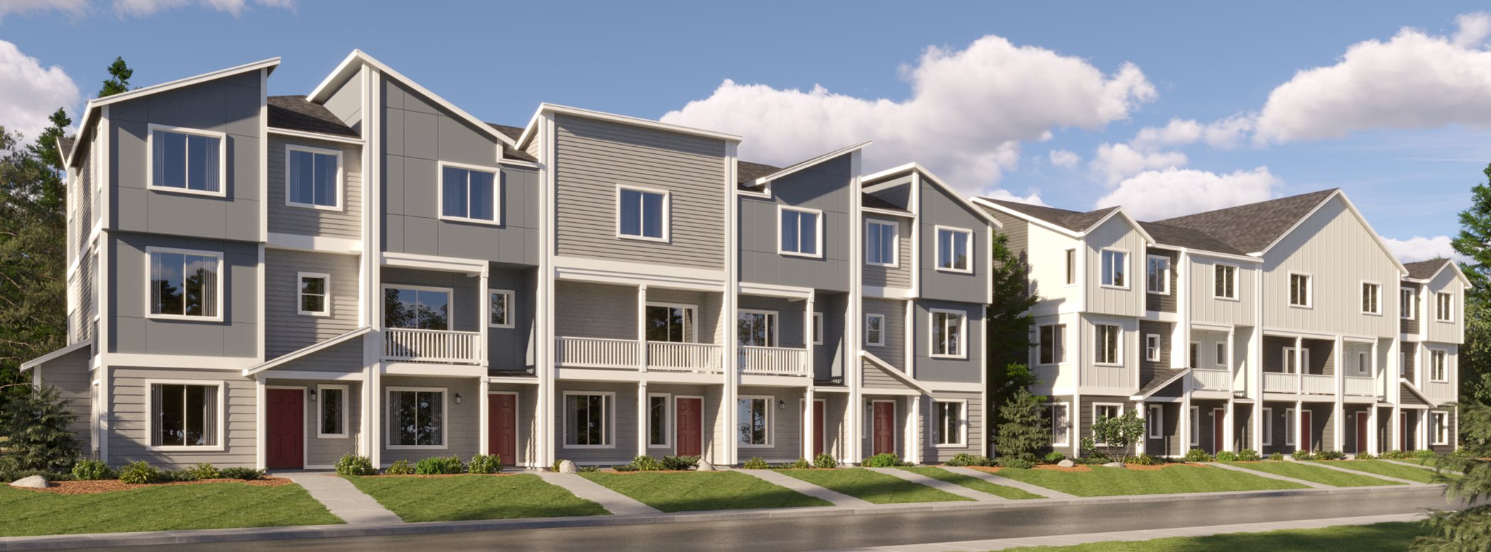Row of townhomes at campus reserve