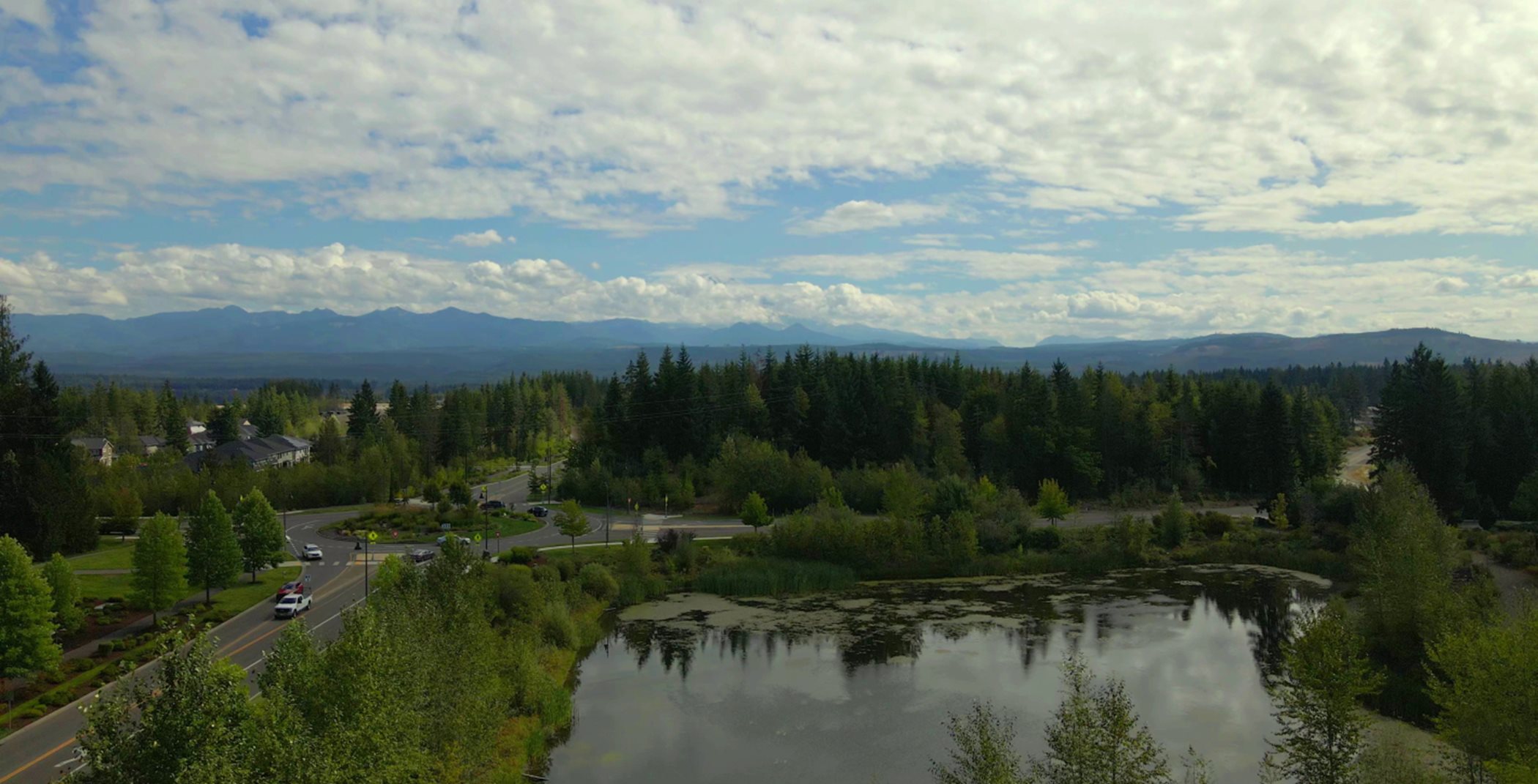 Aerial view of the Bonney Lake landscape
