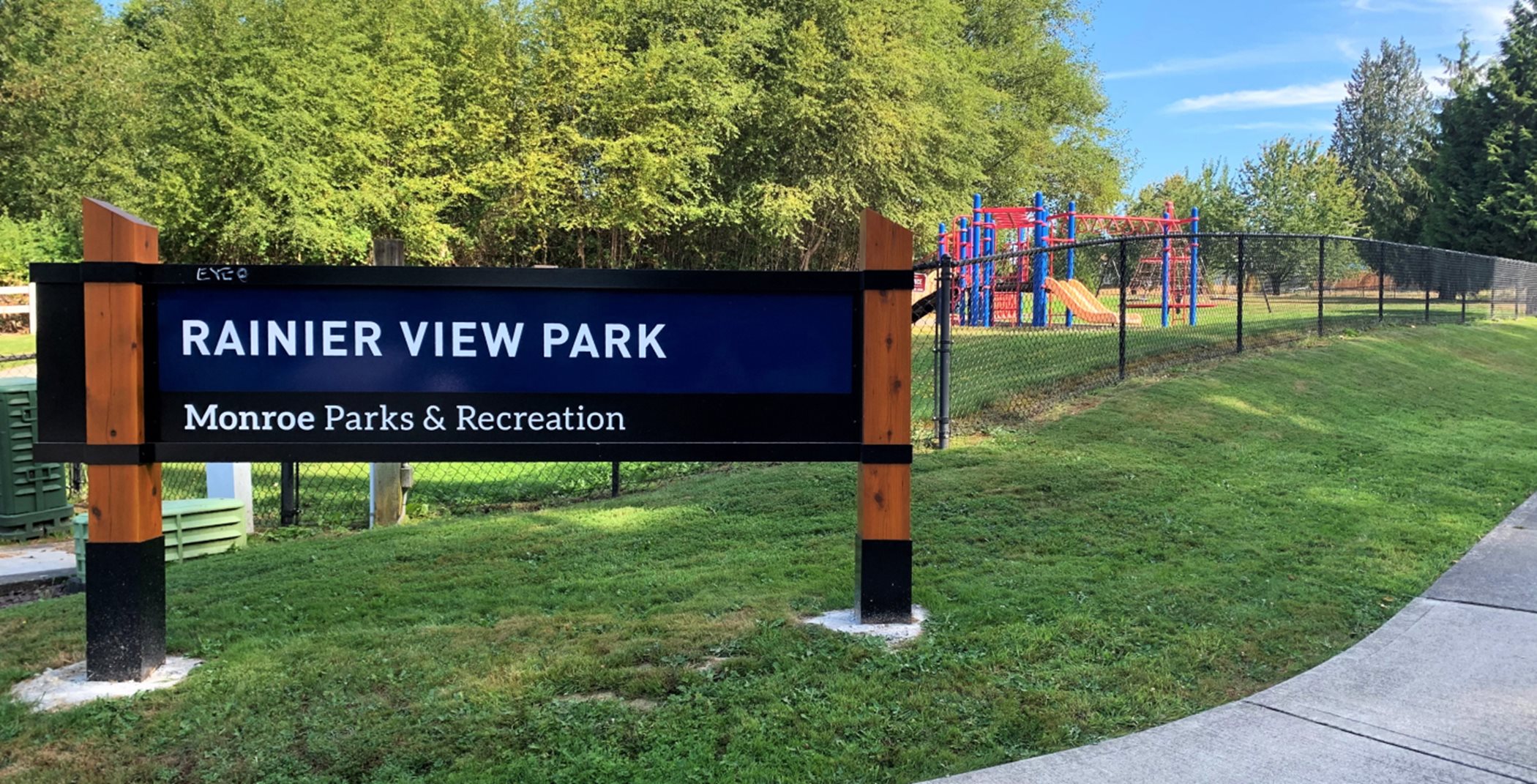 Rainier View Park welcome sign