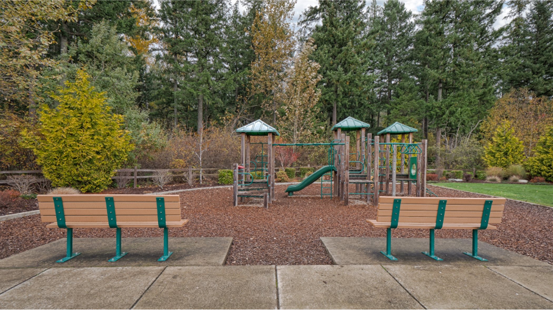 Playground with benches