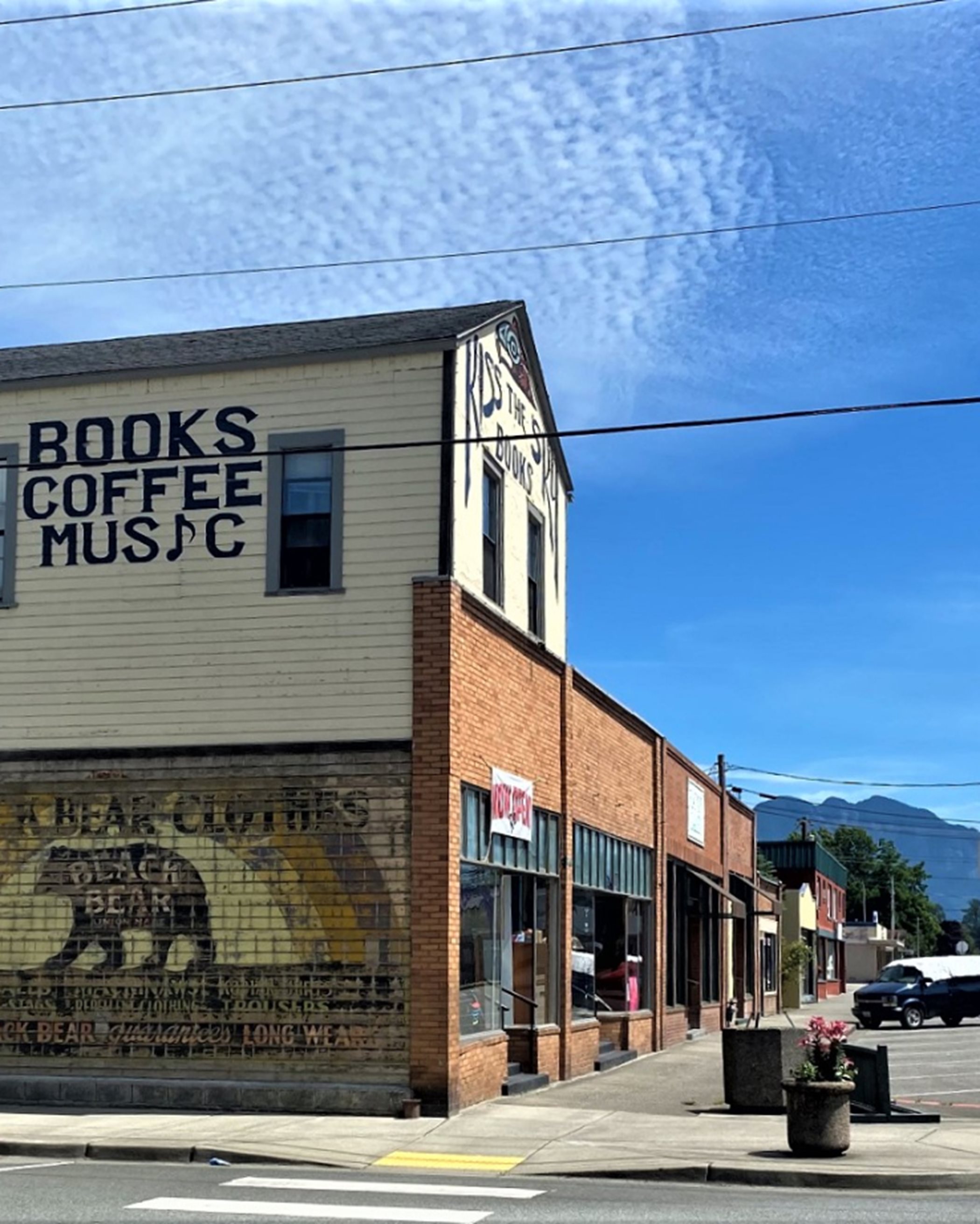Streetview of books and music shop