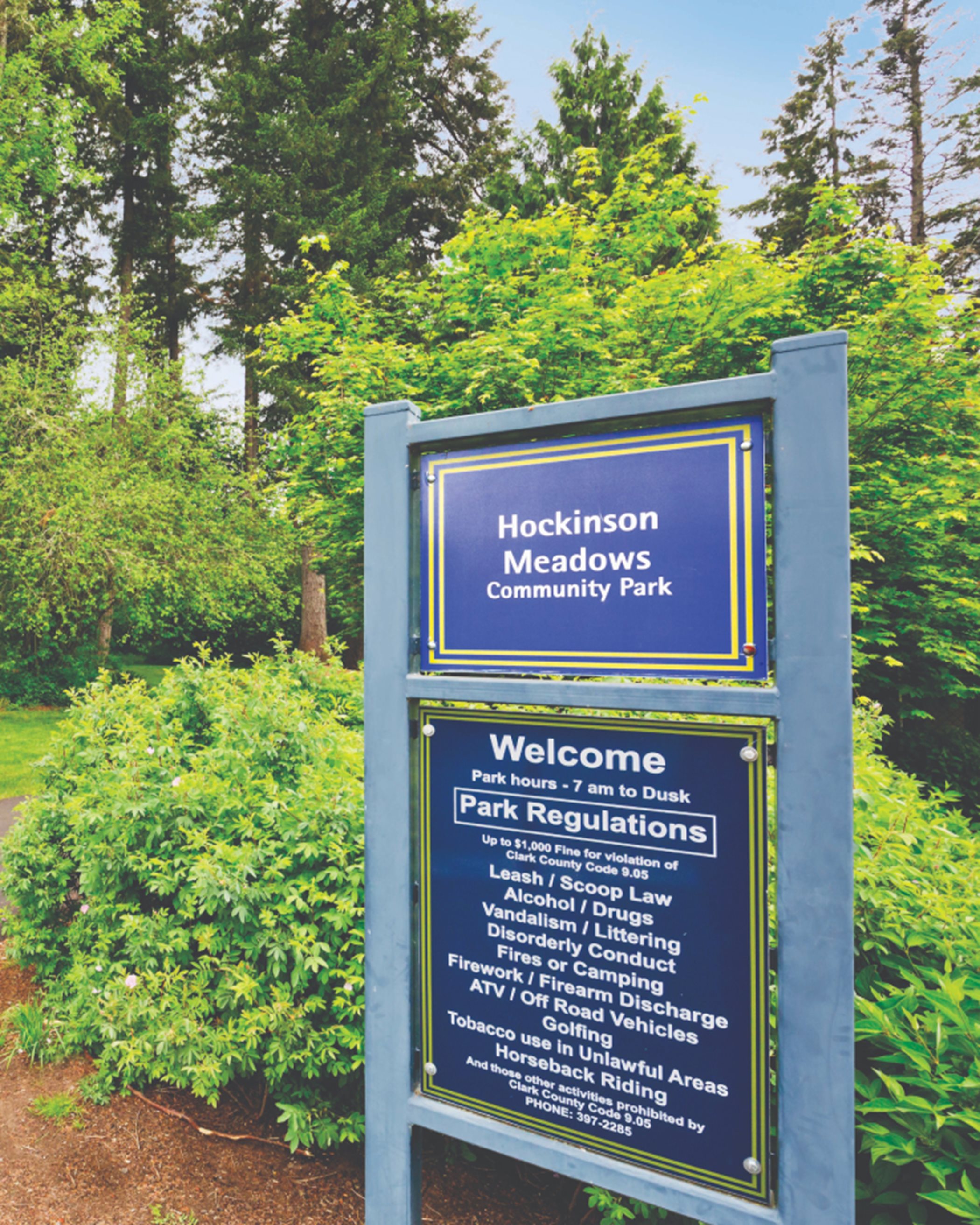 Hockinson Meadows Community Park Sign