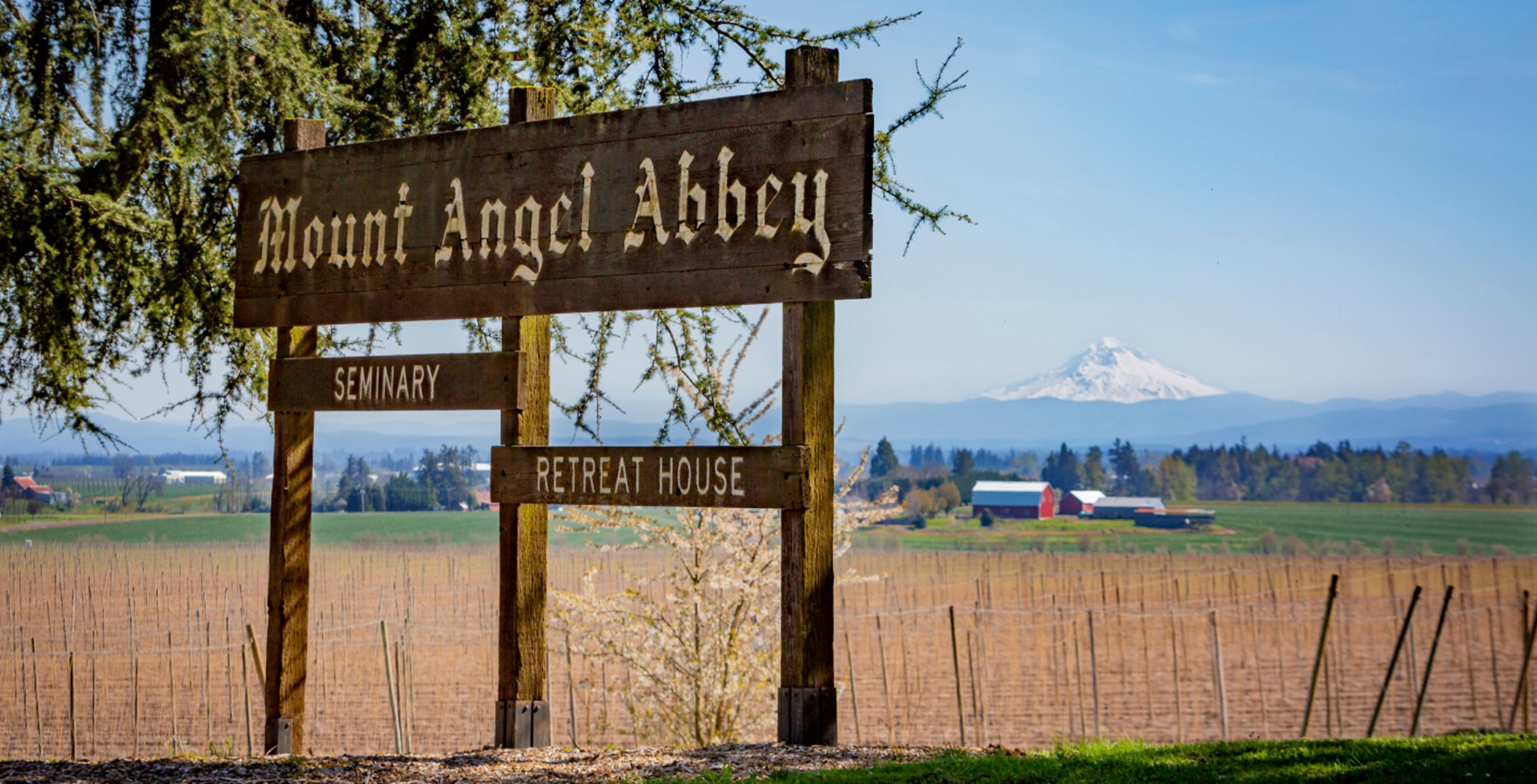 Mt Angel Abbey sign