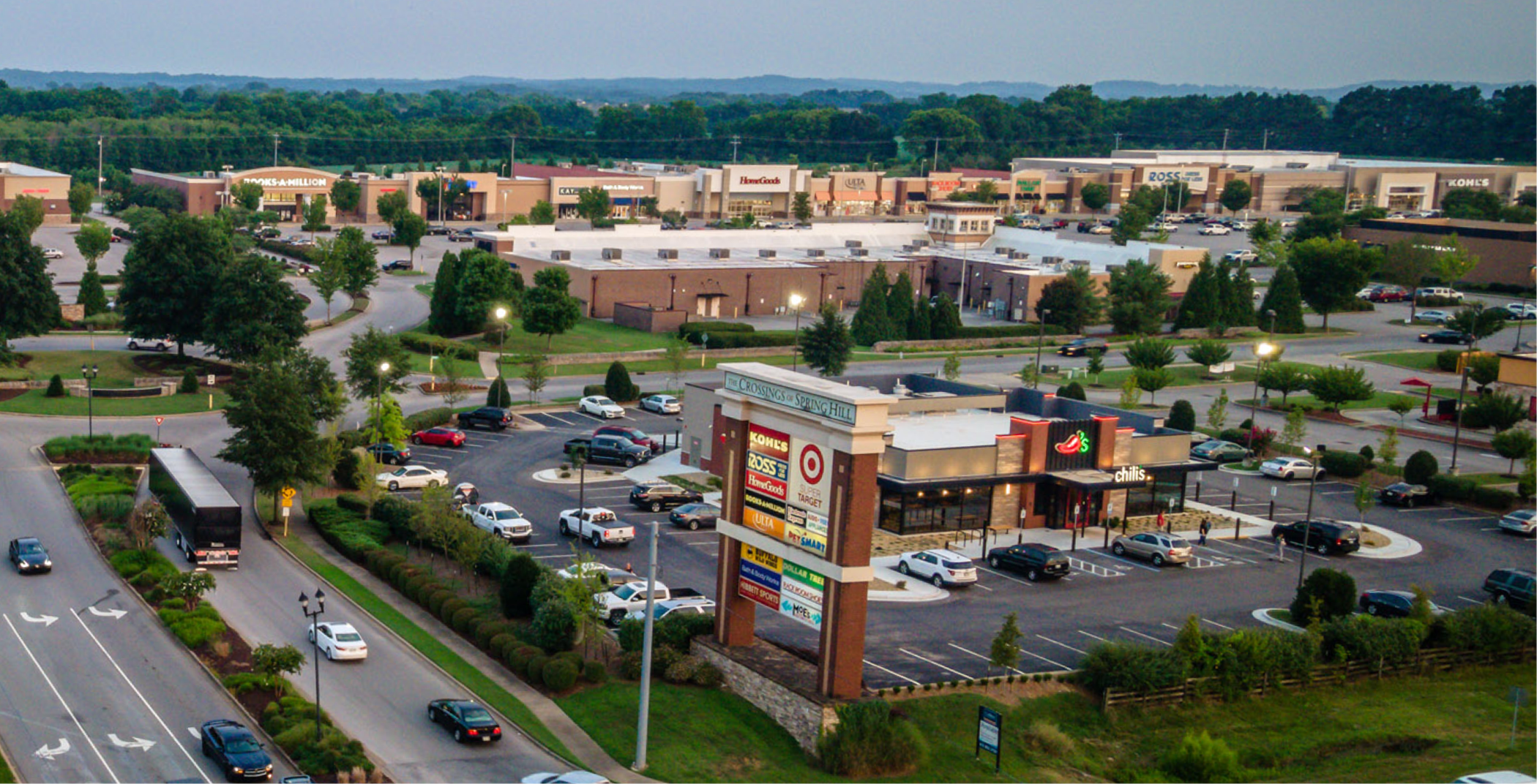 Aerial of shopping center