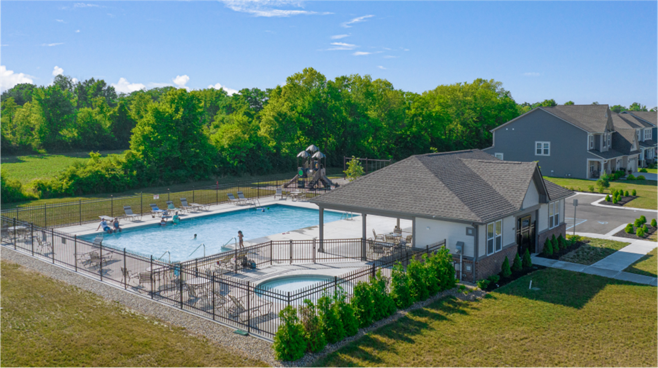 Community pool and poolhouse