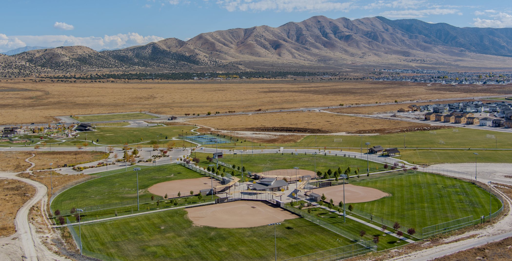 Cory B. Wride Memorial Park ball fields aerial view 