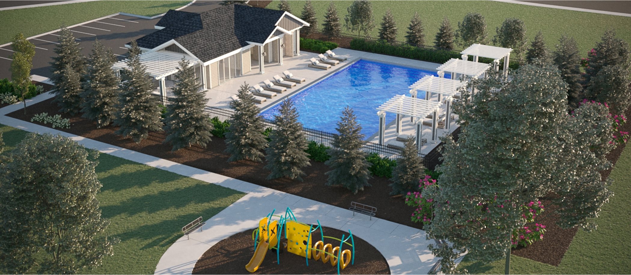 Mandalay Ranch rendering of pool and playground