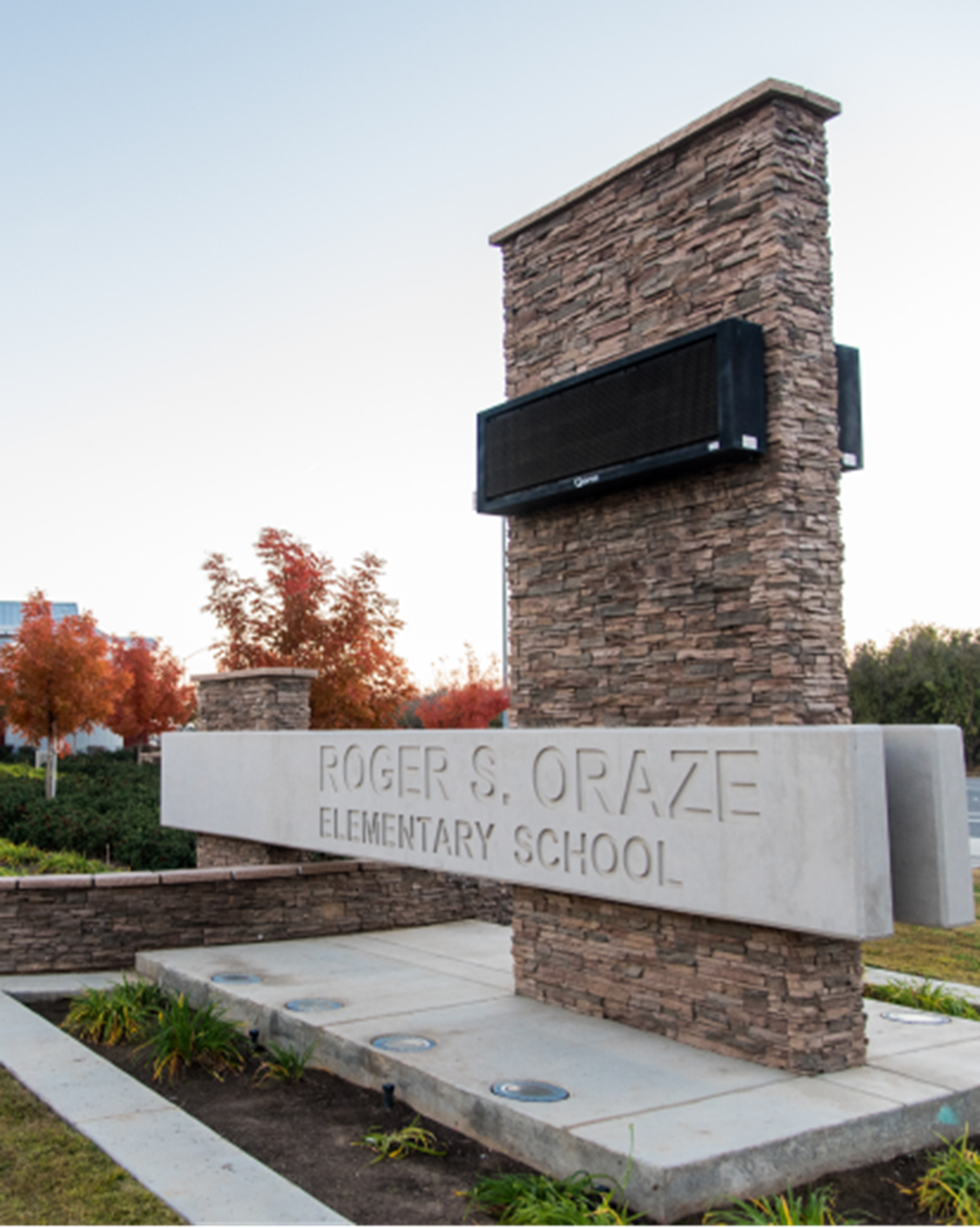 Roger Oraze Elementary School Sign