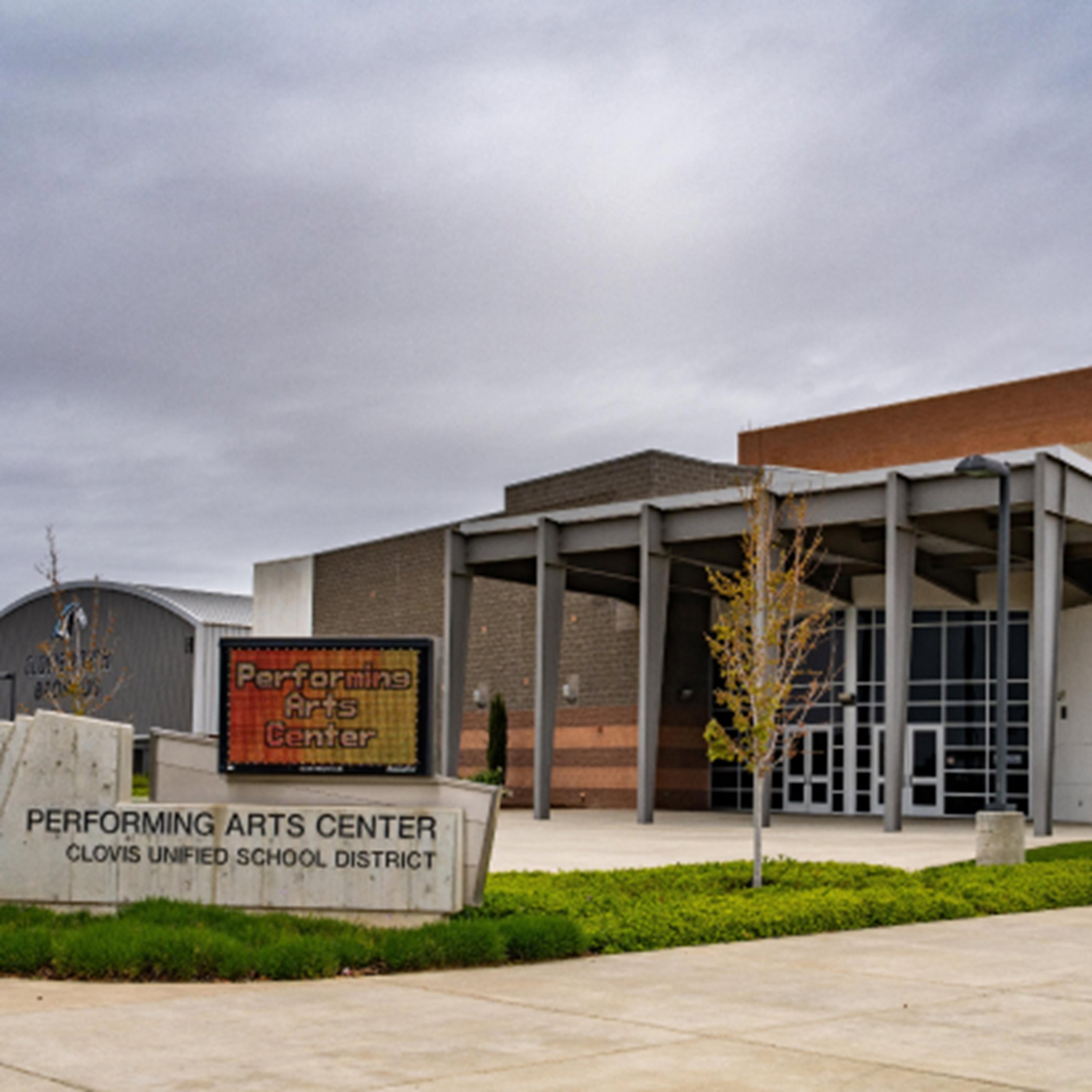 Clovis Unified School District Performing Arts Center entrance