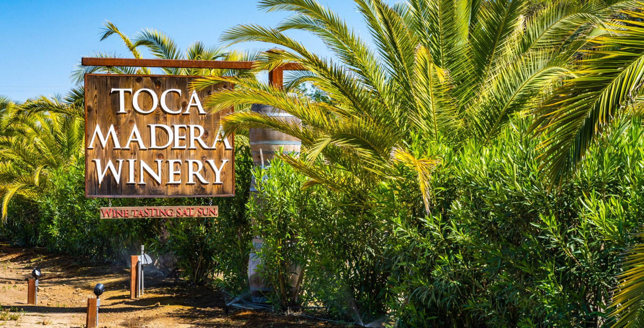 Toca Madera Wine Trail entrance sign