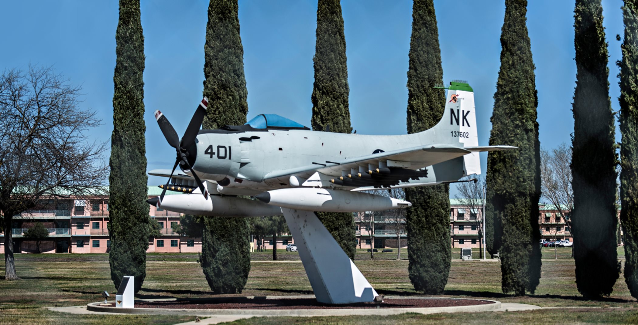 Lemoore Naval Air Station monument of plane