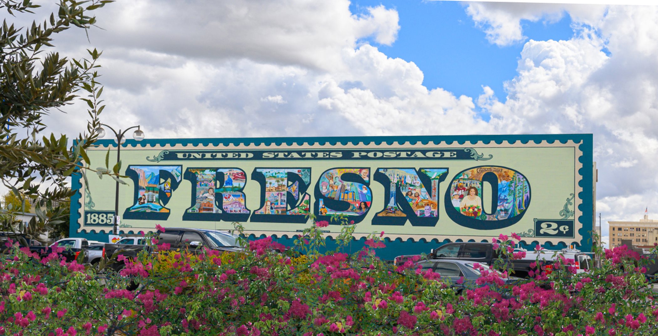 Fresno lettering mural