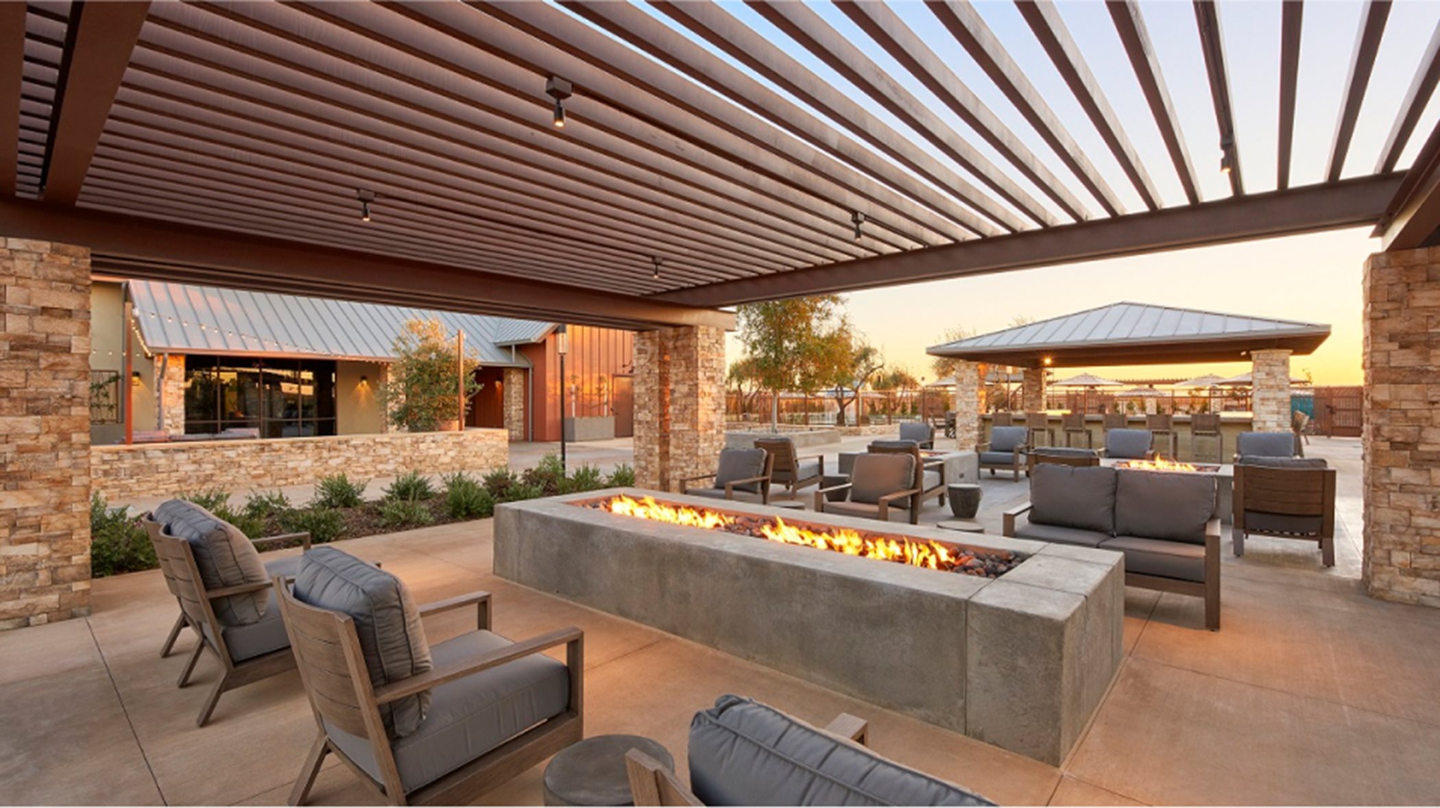 Clubhouse amenity outdoor fire pit