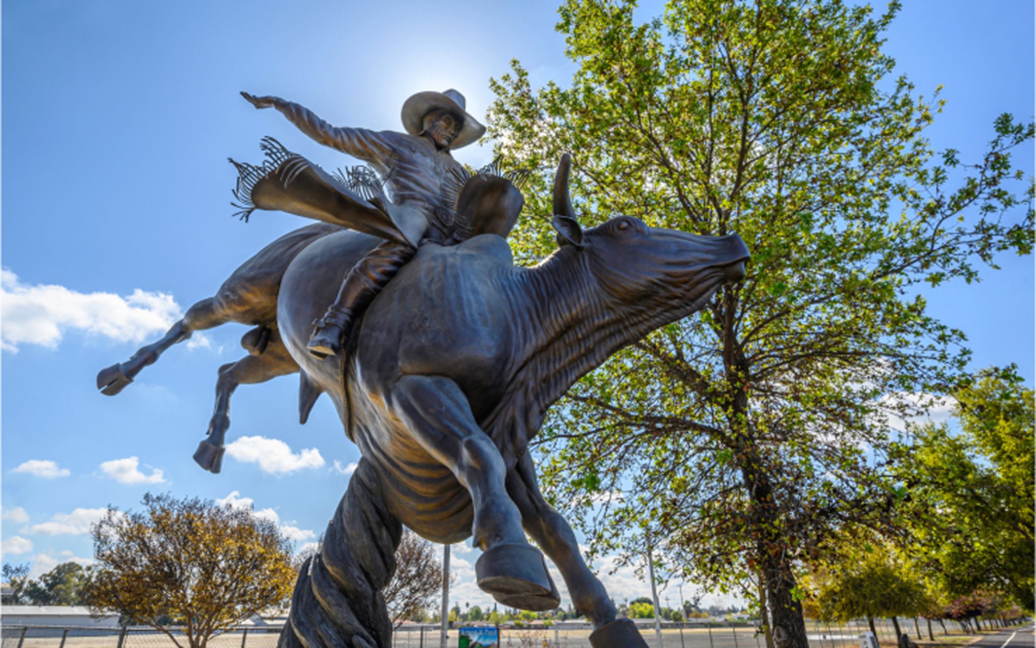 The Ranch at Heritage Grove statue of legendary bull rider Lane Frost