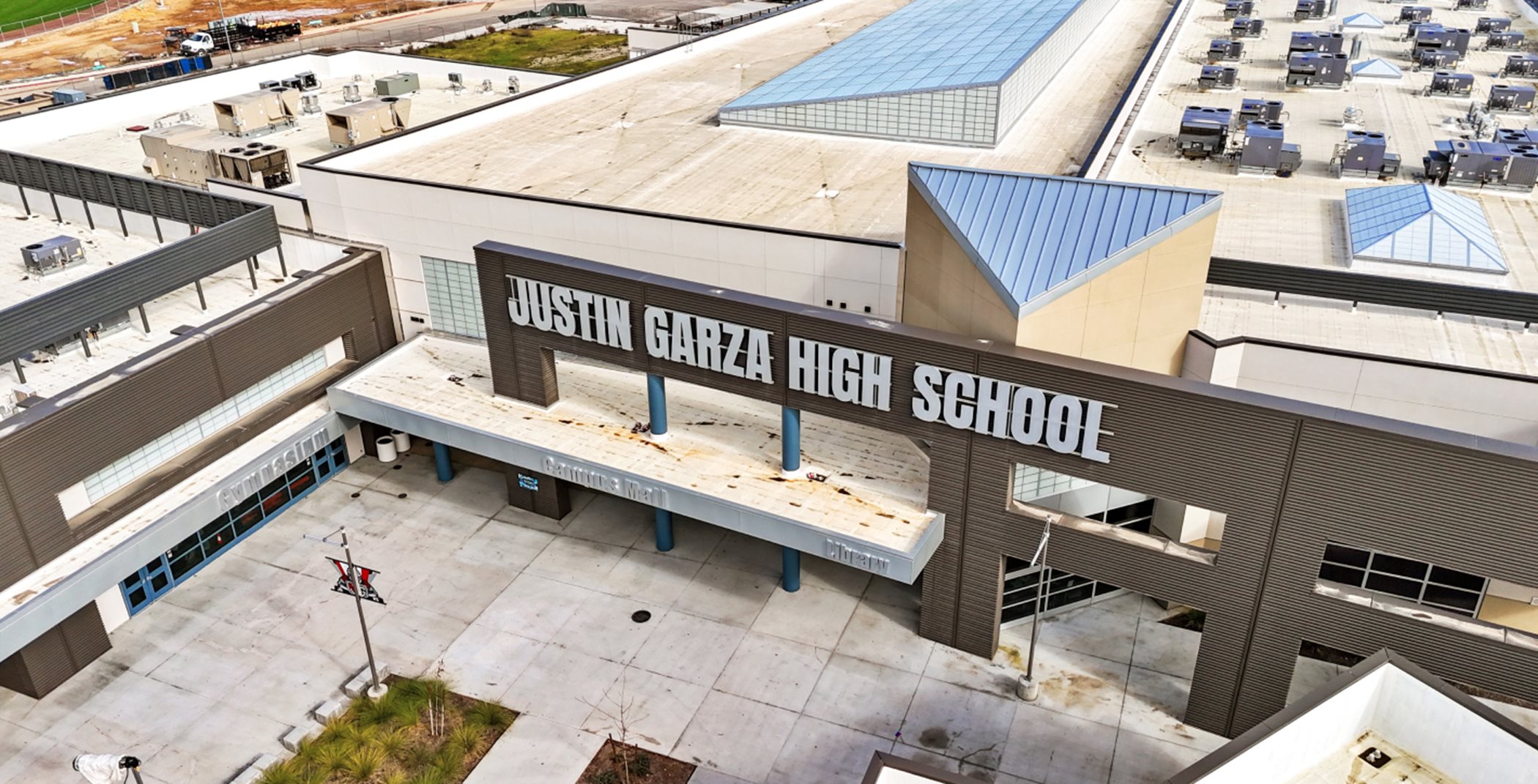 Justin Garza High School aerial view