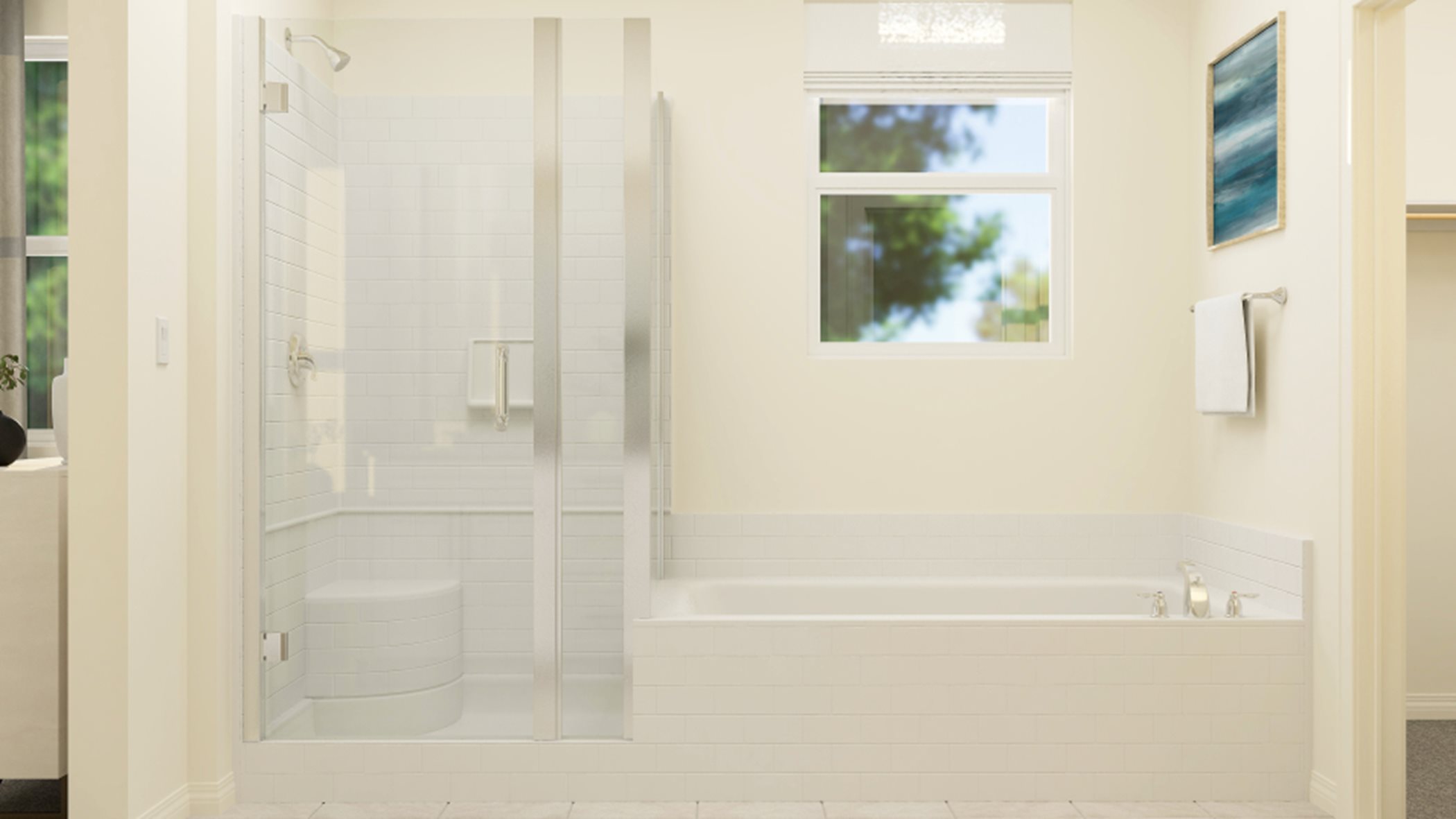 Owner's bathroom with separate shower and tub
