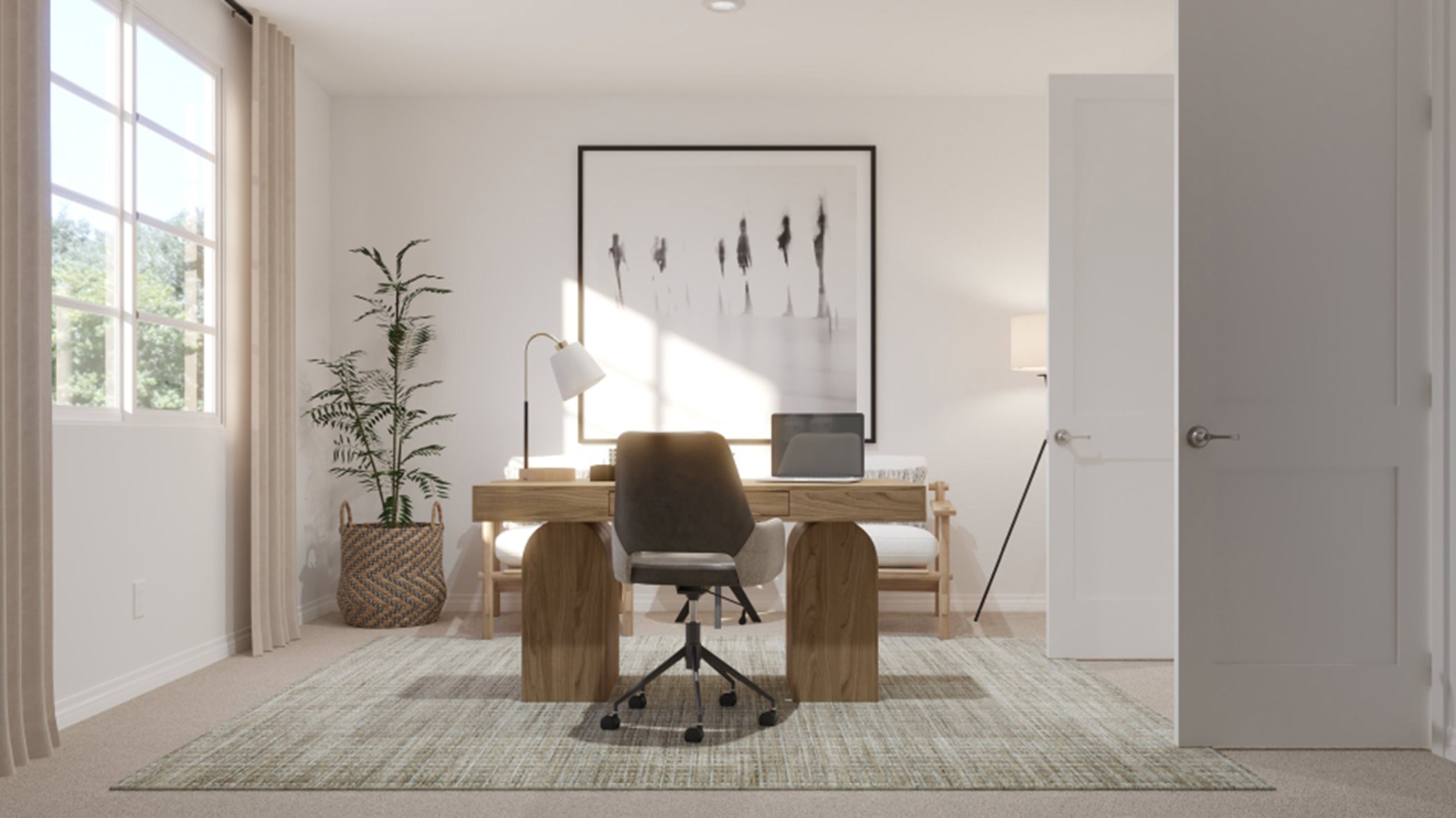 Flex room styled as an office
