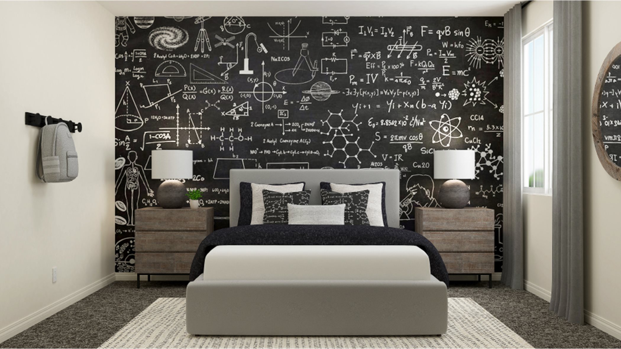 Bed2 styled with a science theme