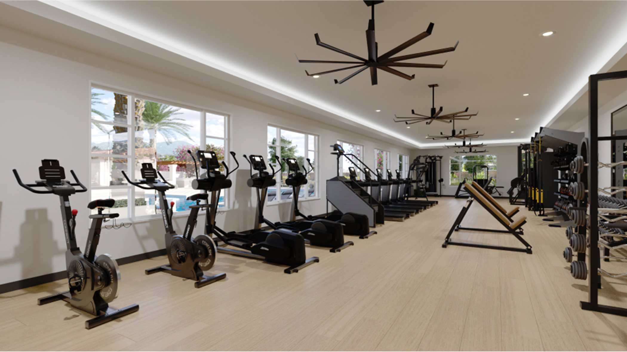 Fitness center with lots of equipment
